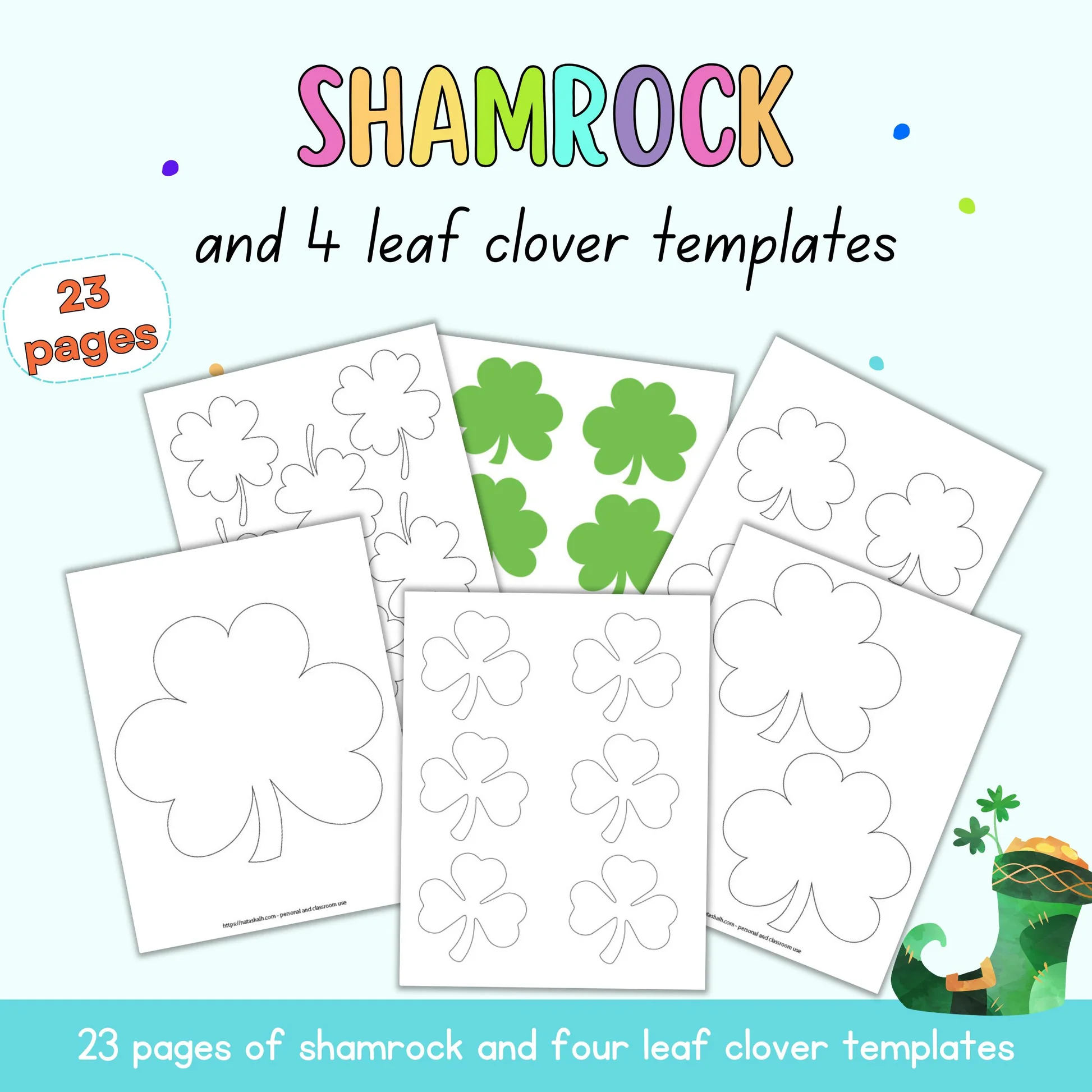 4 leaf shamrock template