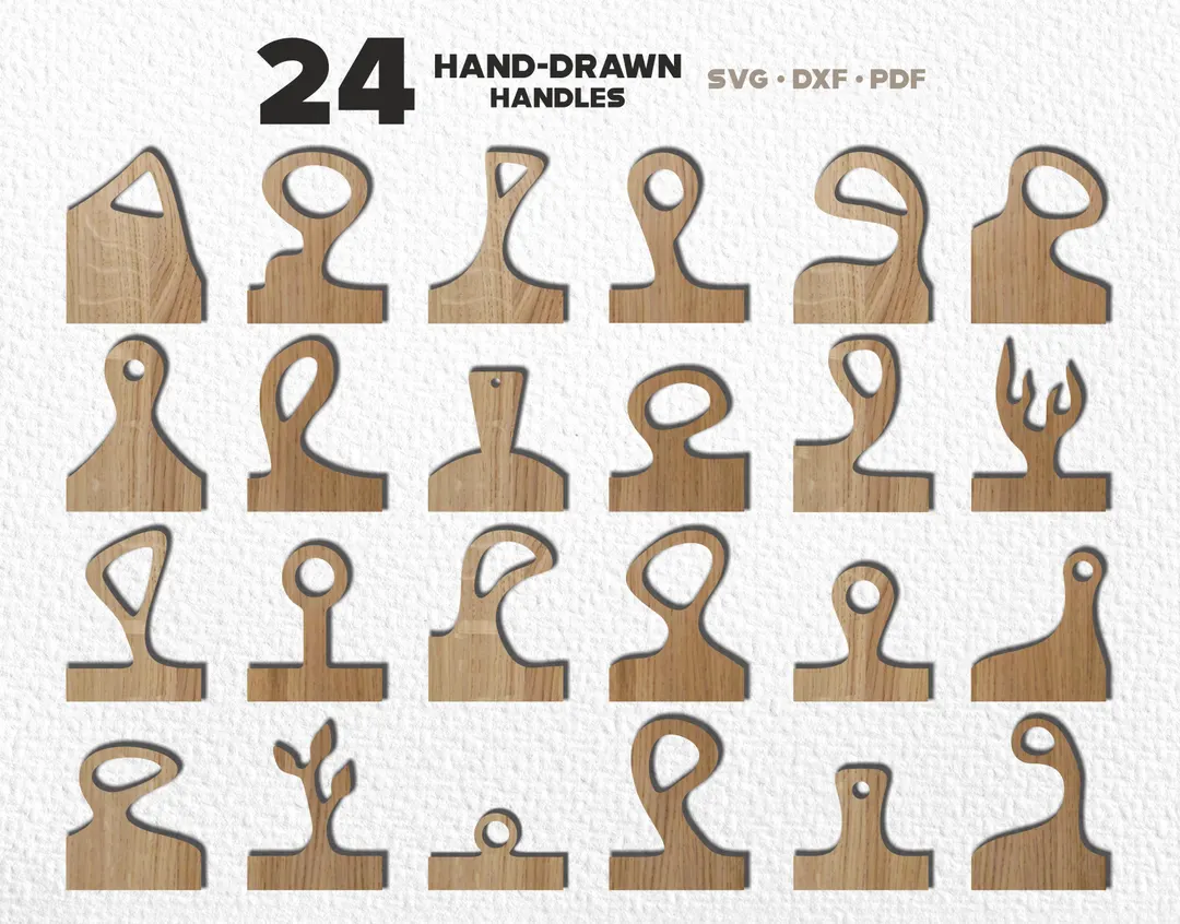 24 Hand Drawn Cutting Board Handle