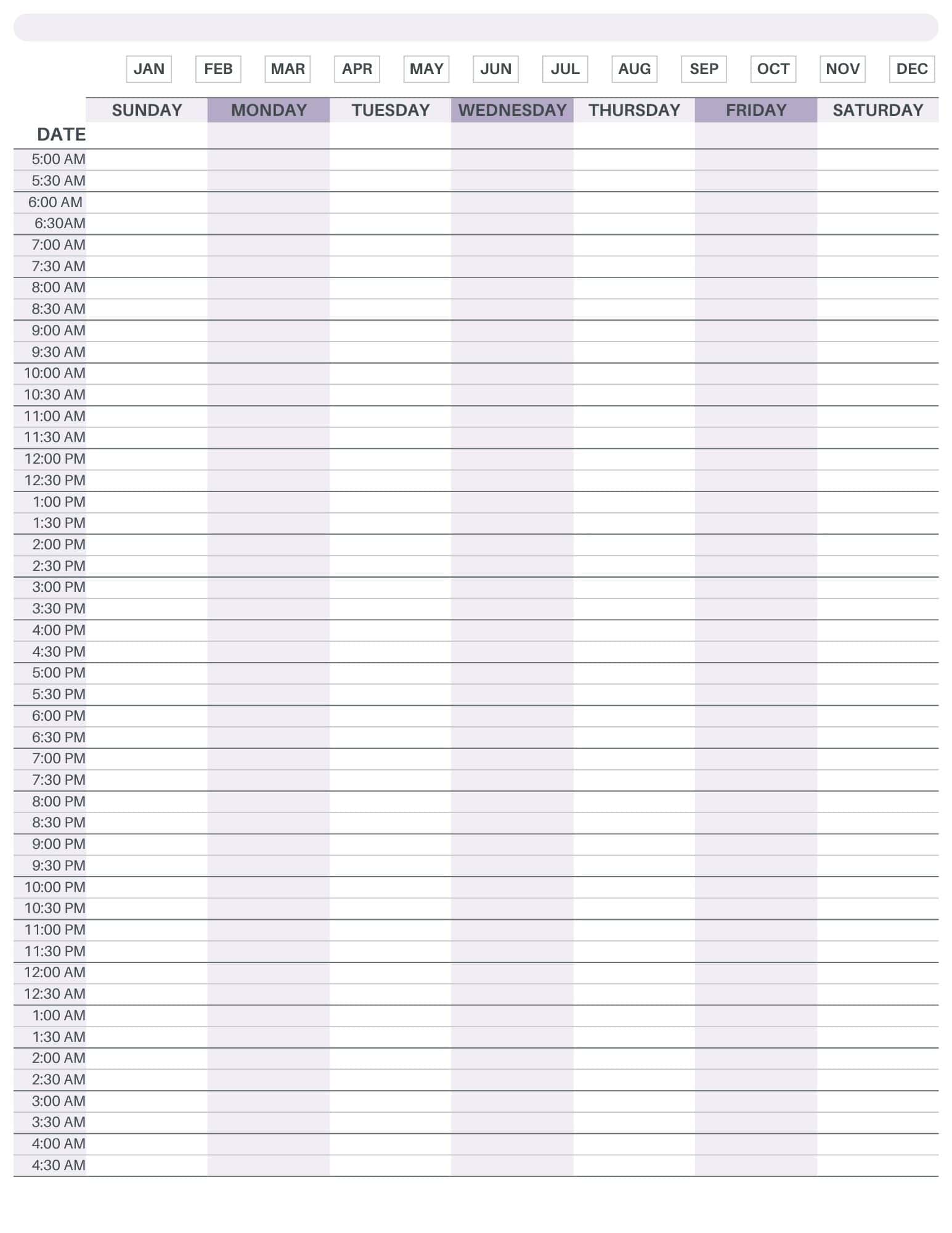 24 Hour Planner 24 Hour Planner