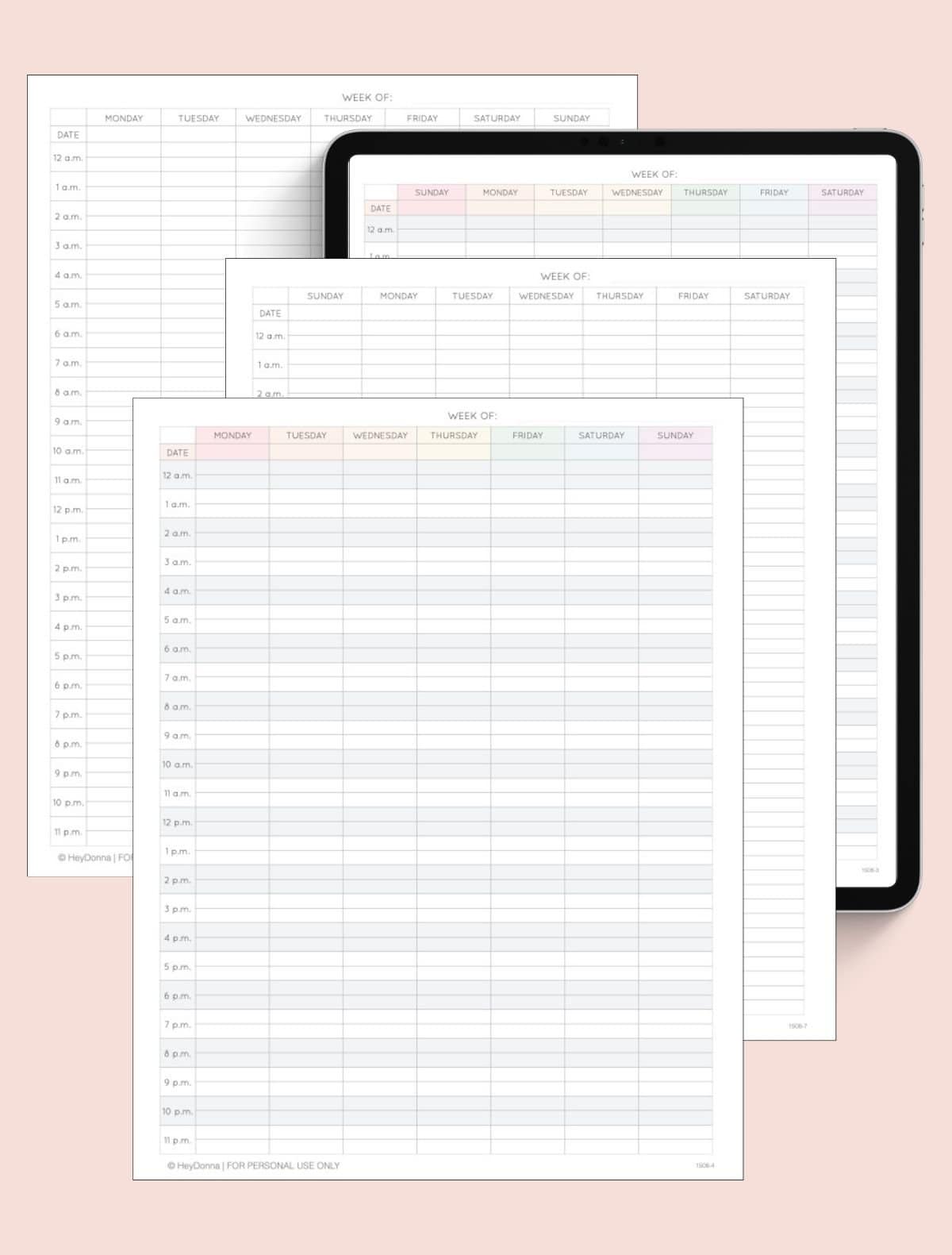 free printable 24 hour daily planner template free printable 24 hour daily planner template