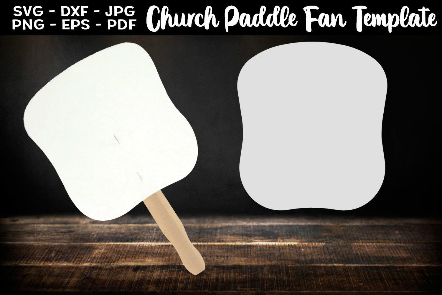 2758066 Church Paddle Fan Template Sublimation Label