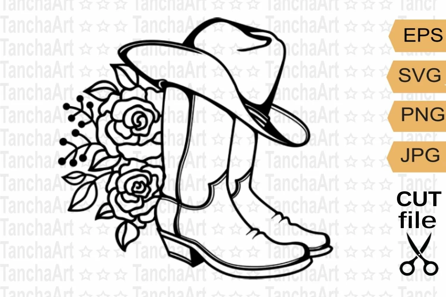 2840870 Cowboy Boots Svg Cowgirl Boots Printable File Flow