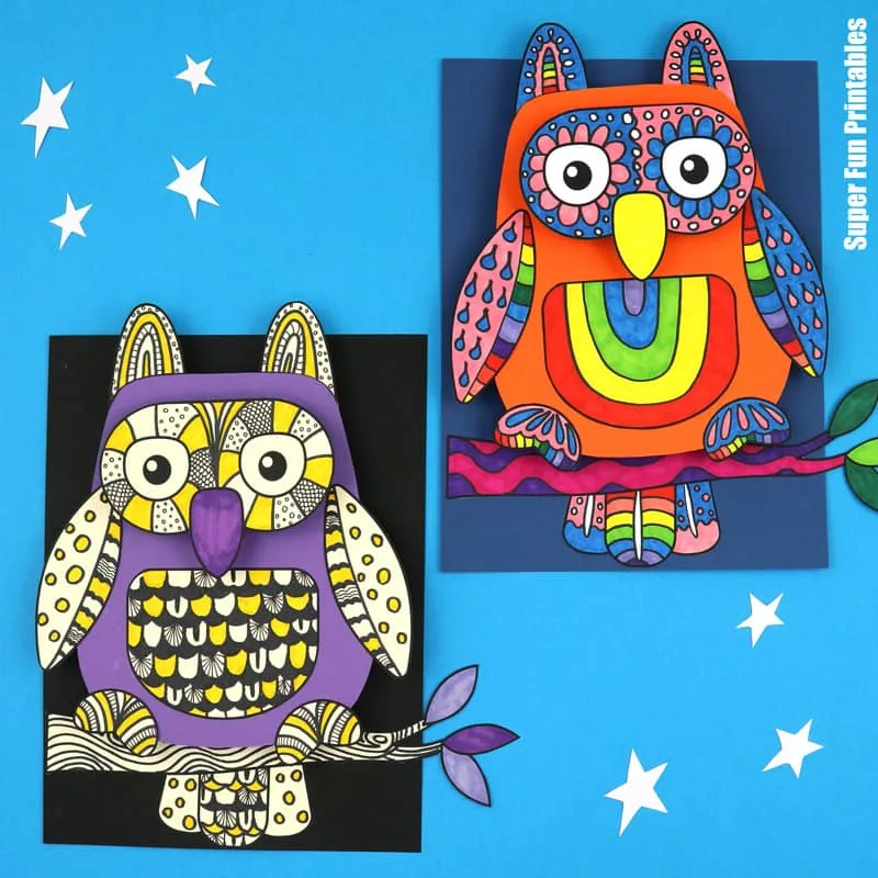3d Owl Doodle Art
