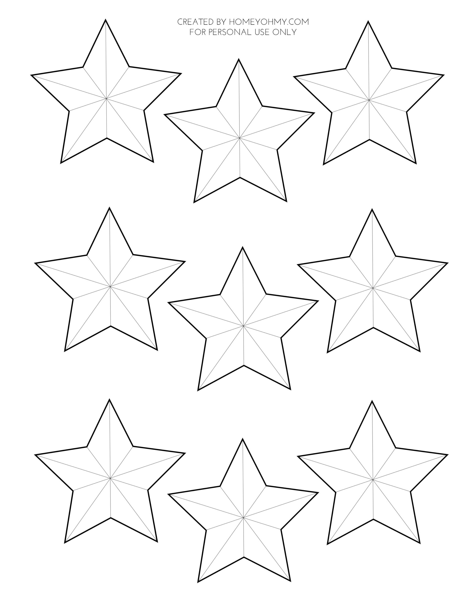 3d Paper Stars Printable