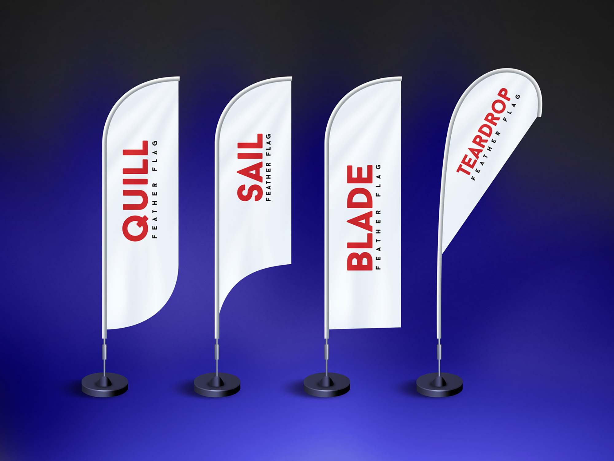 4 Free Feather Flag Mockups Psd 4 Free Feather Flag Mockups Psd
