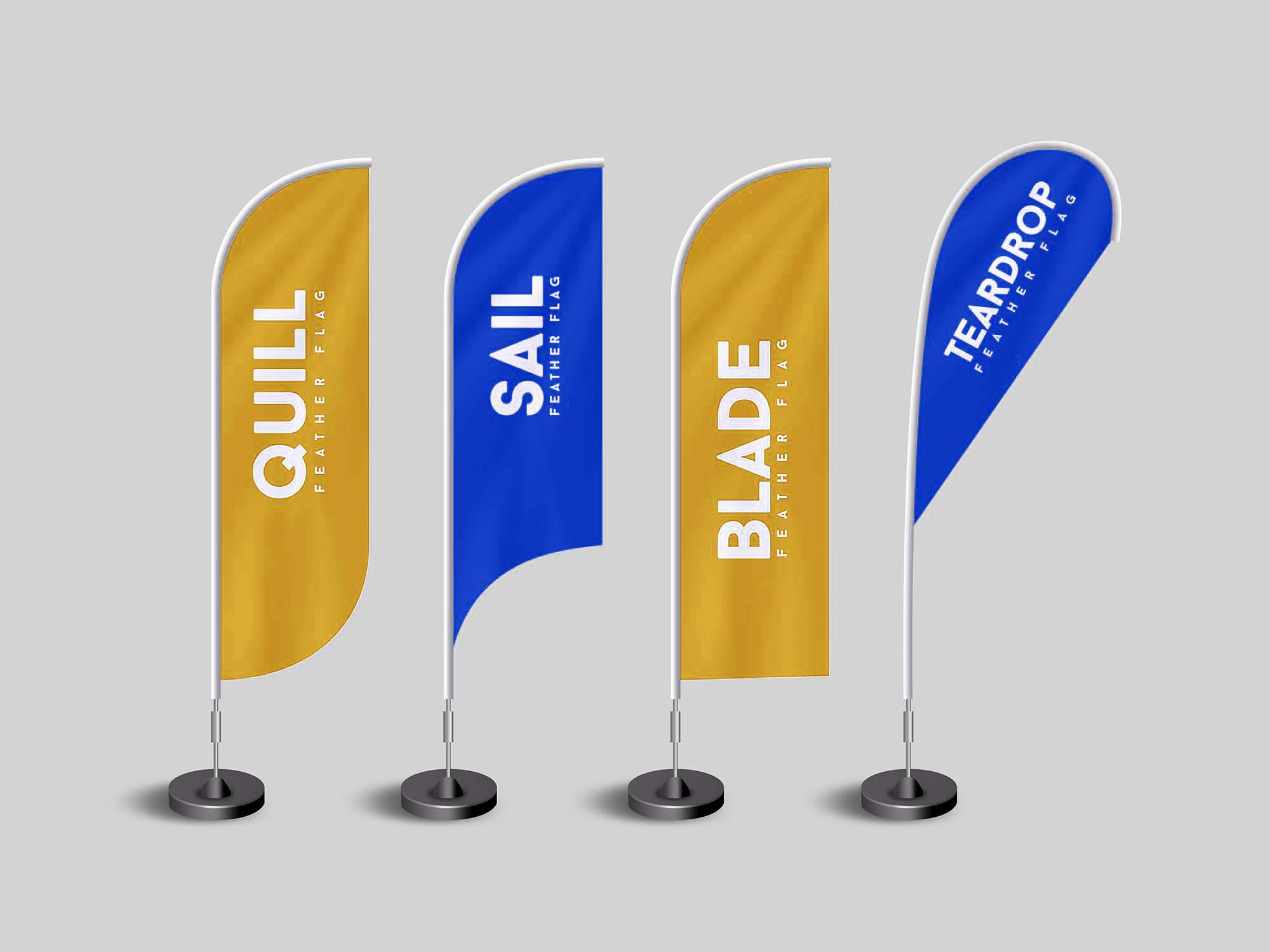 4 Free Feather Flag Mockups Psd