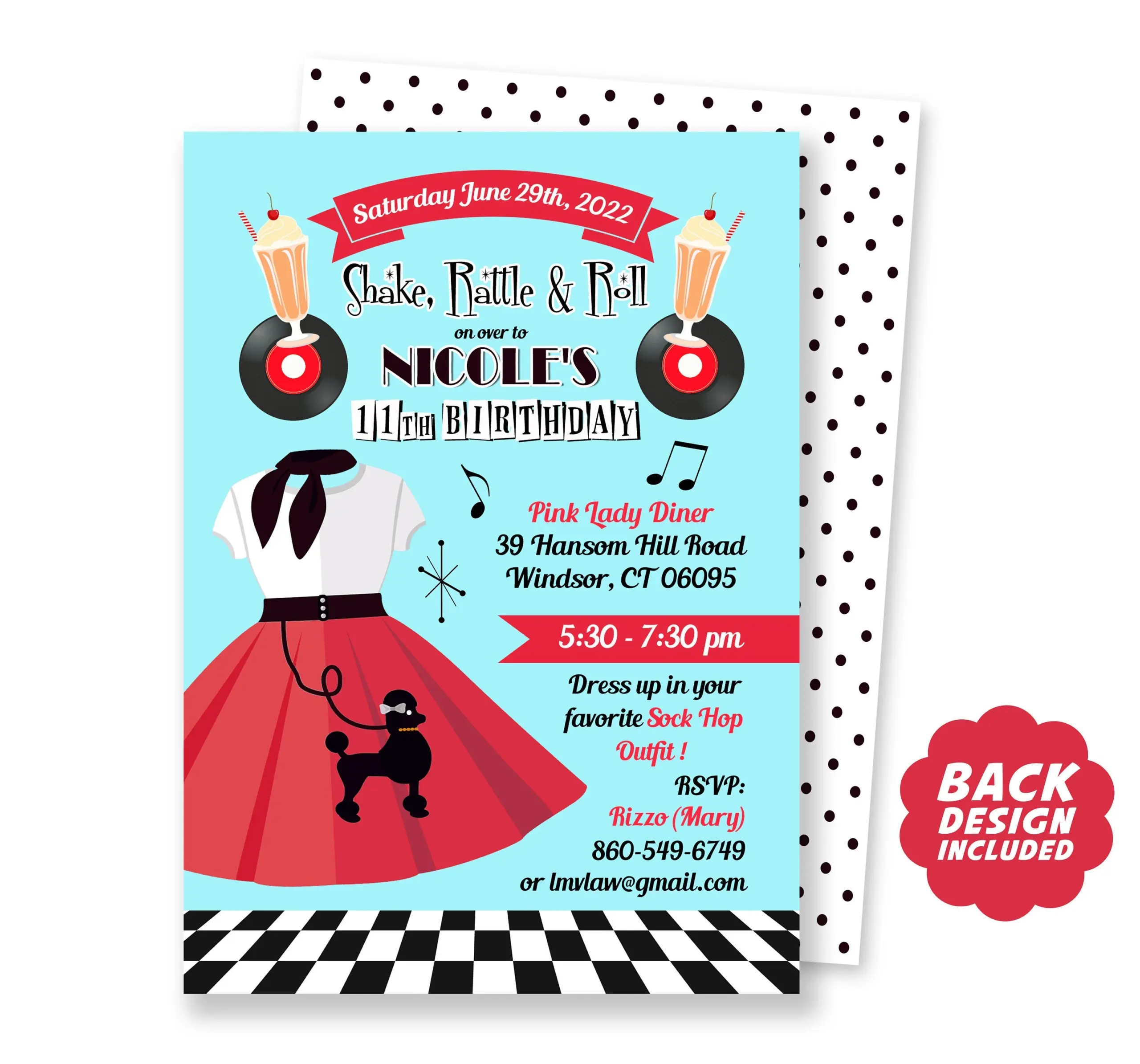 50s Sock Hop Party Invitation Diner 50s Sock Hop Party Invitation Diner