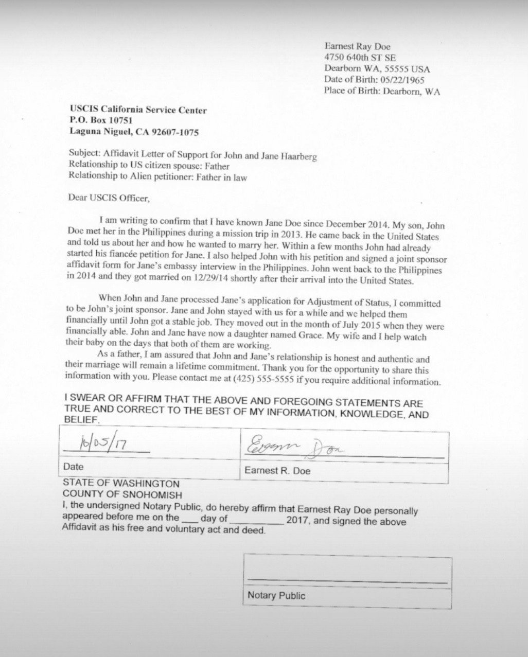 742836 Is This Affidavit Sample Good