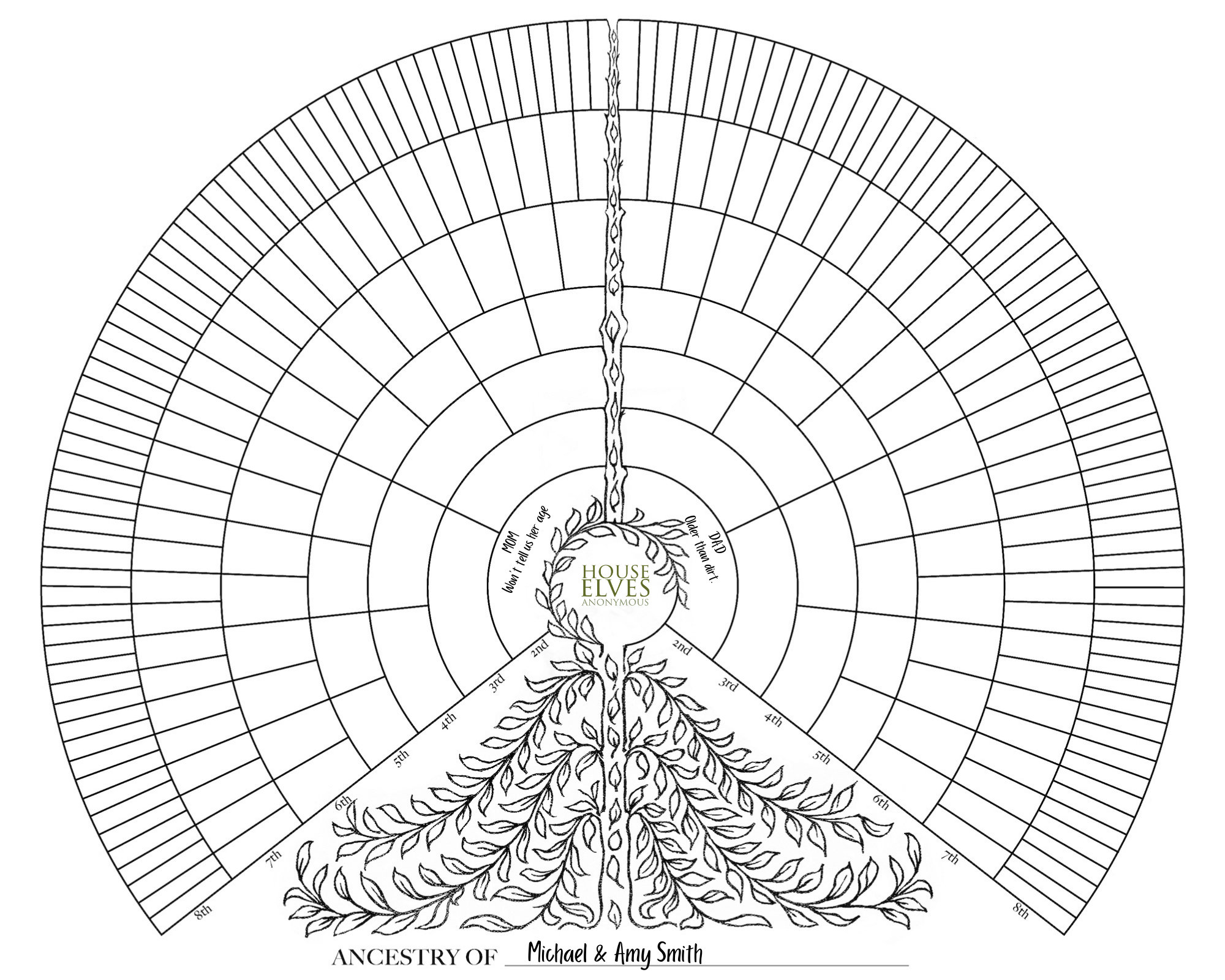 free printable genealogy fan chart template