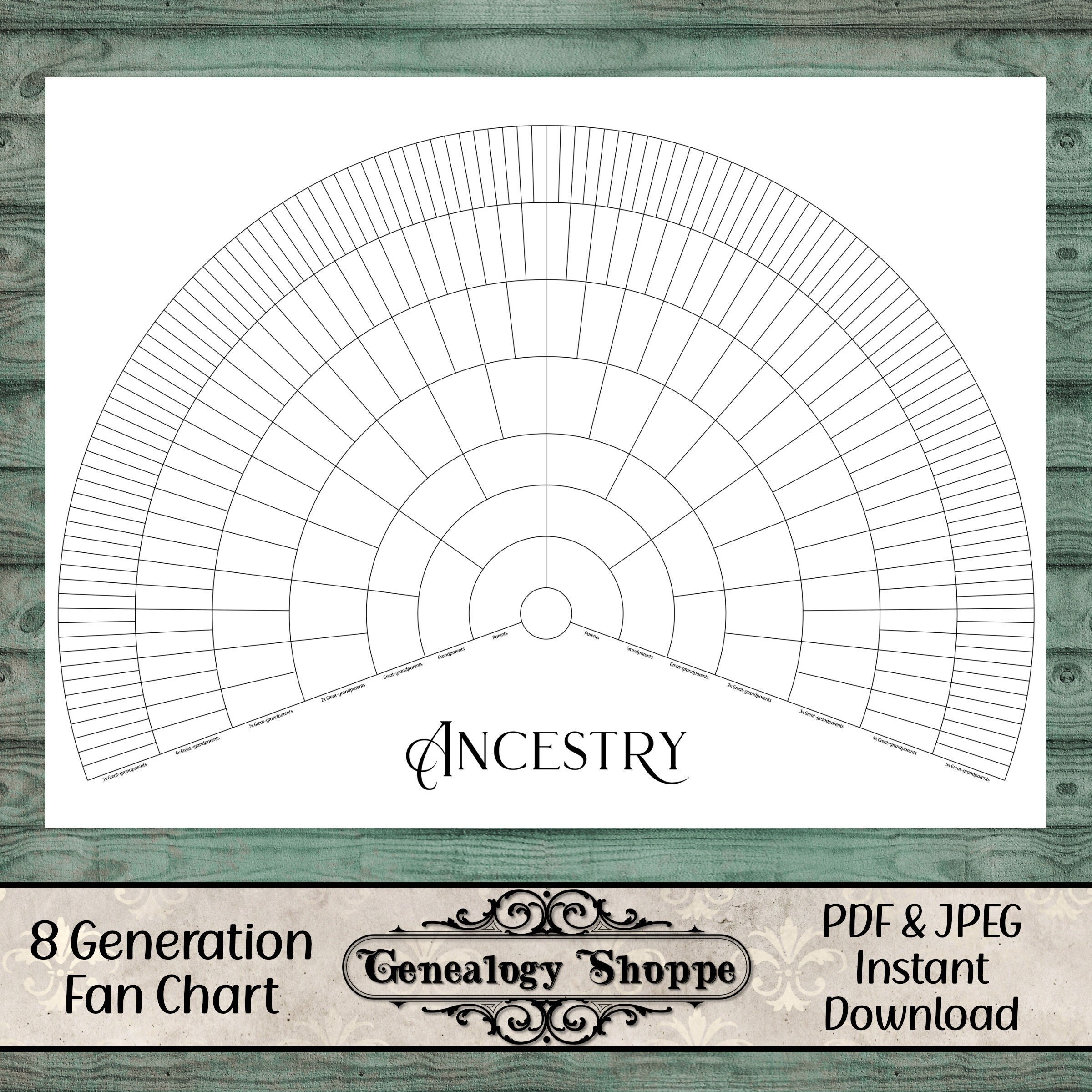 8 Generation Genealogy Print Fill