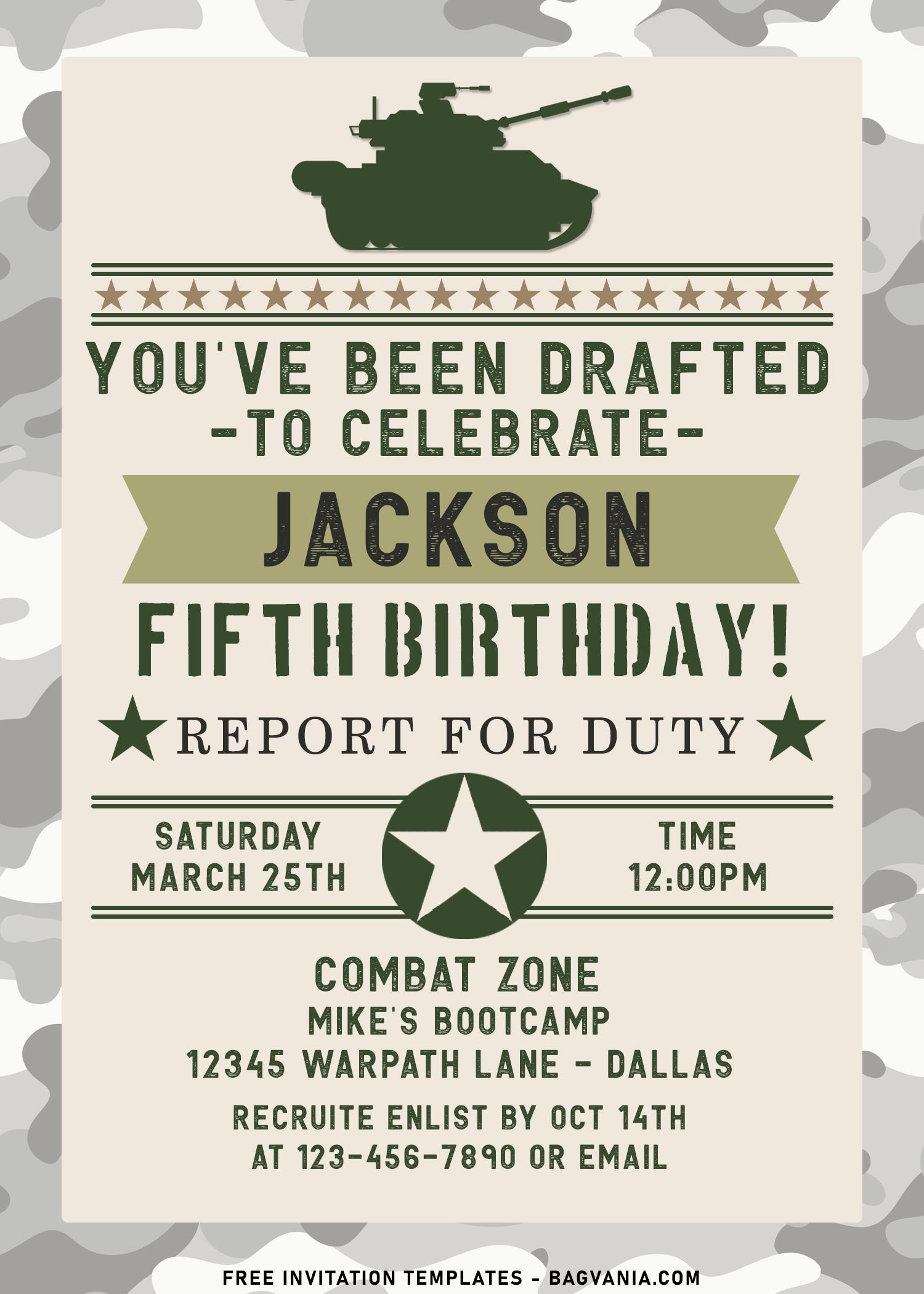 free printable army invitation template free printable army invitation template