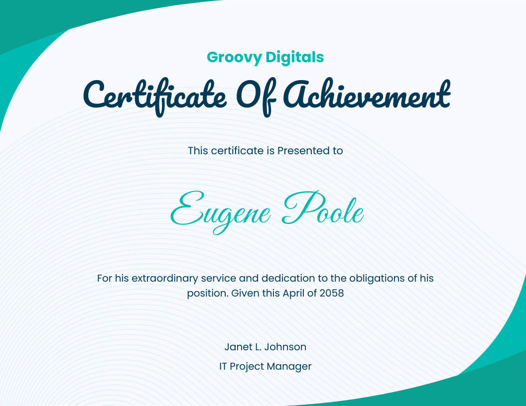 free printable certificate of achievement template