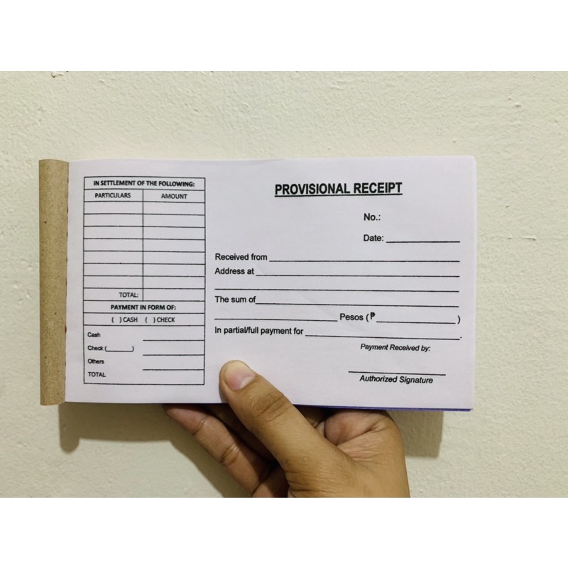 Acknowledgement Collection Provisional Receipt Generic I4015387280