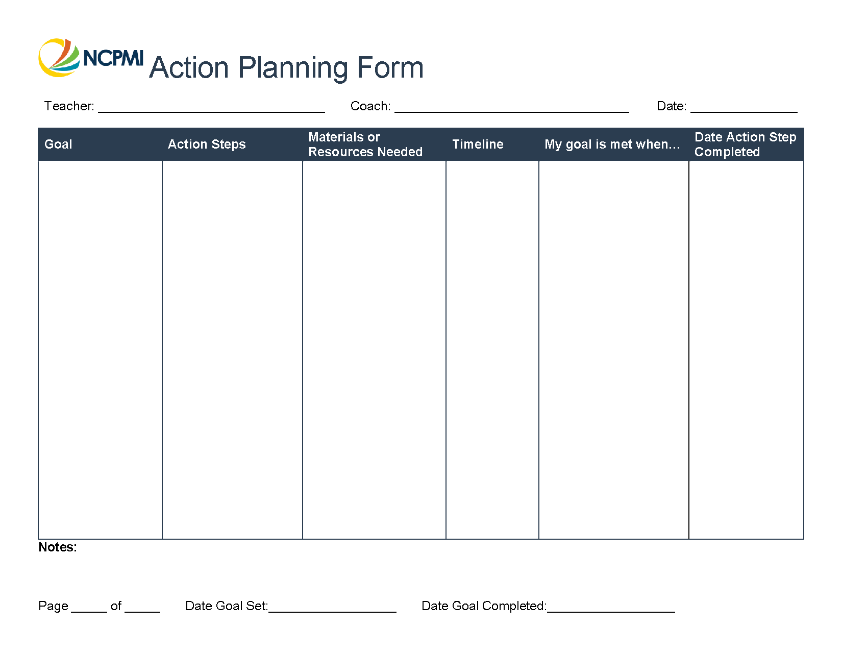 Action Plan Template A Editable