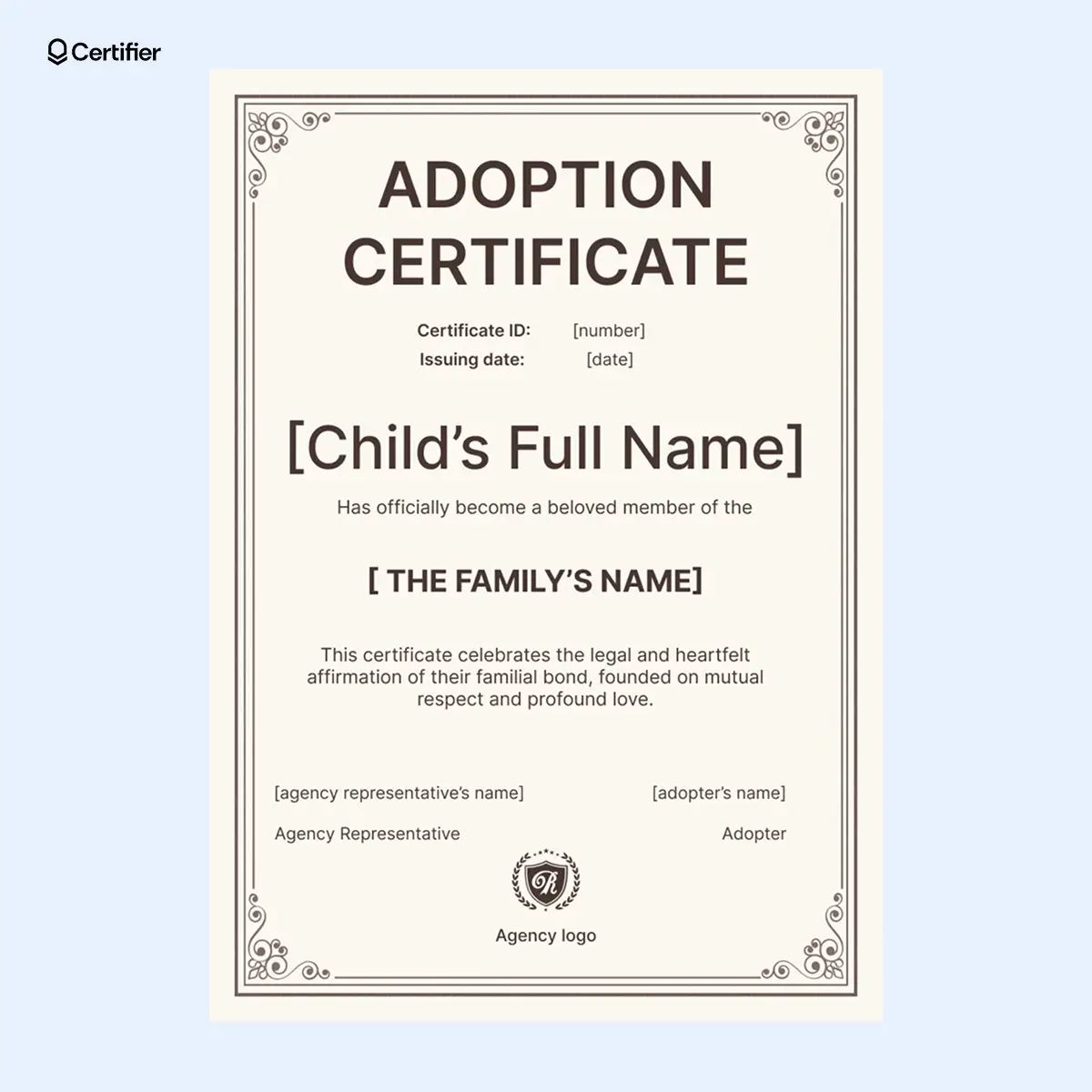 Adoption Certificate Templates