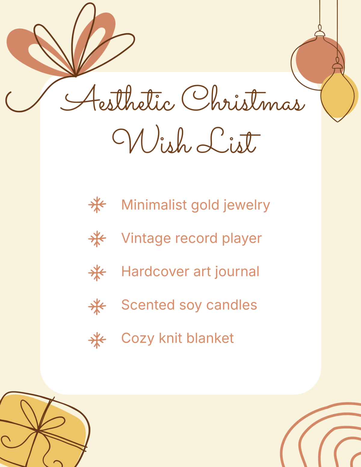 Aesthetic Christmas Wish List Aesthetic Christmas Wish List