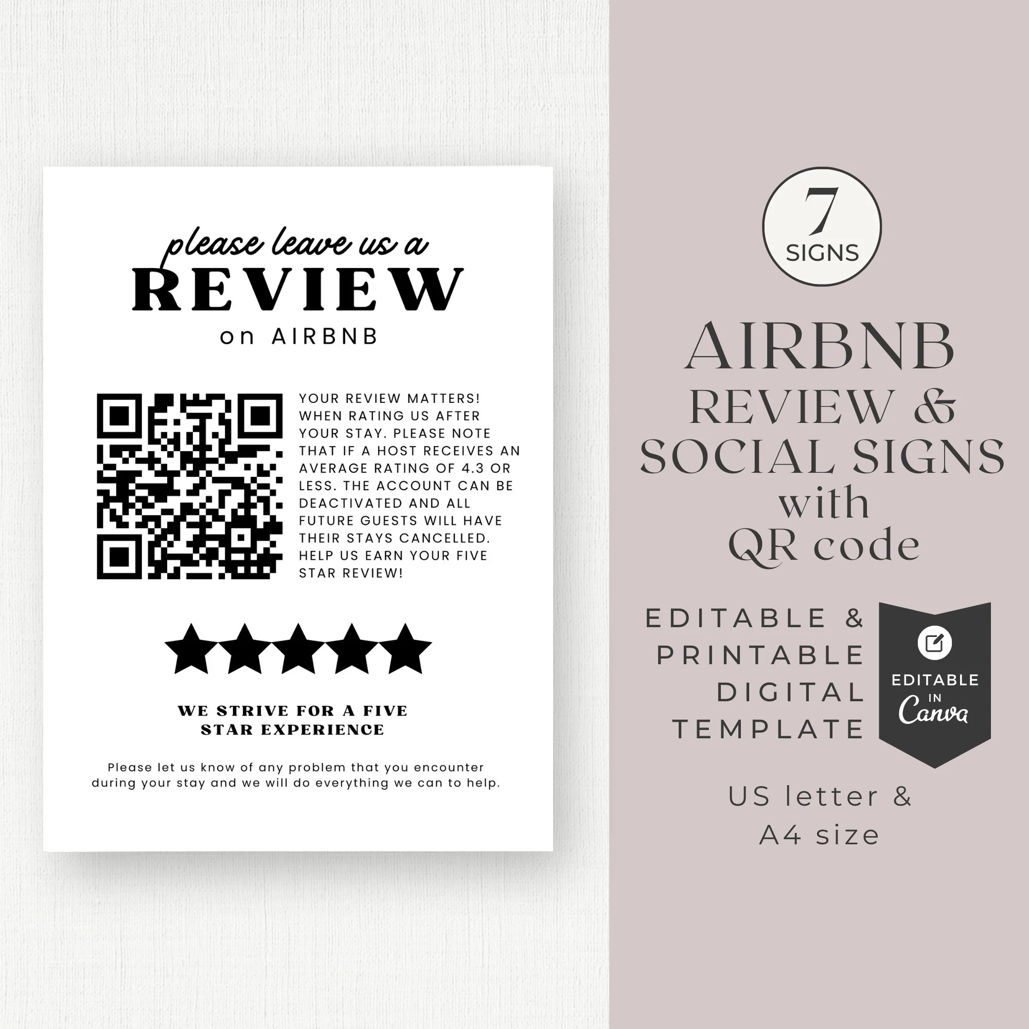 Airbnb Review Qr Code Template Airbnb Review Qr Code Template