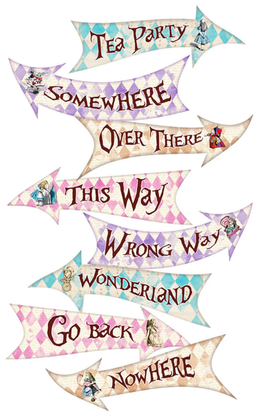 Alice In Wonderland Directional Signs