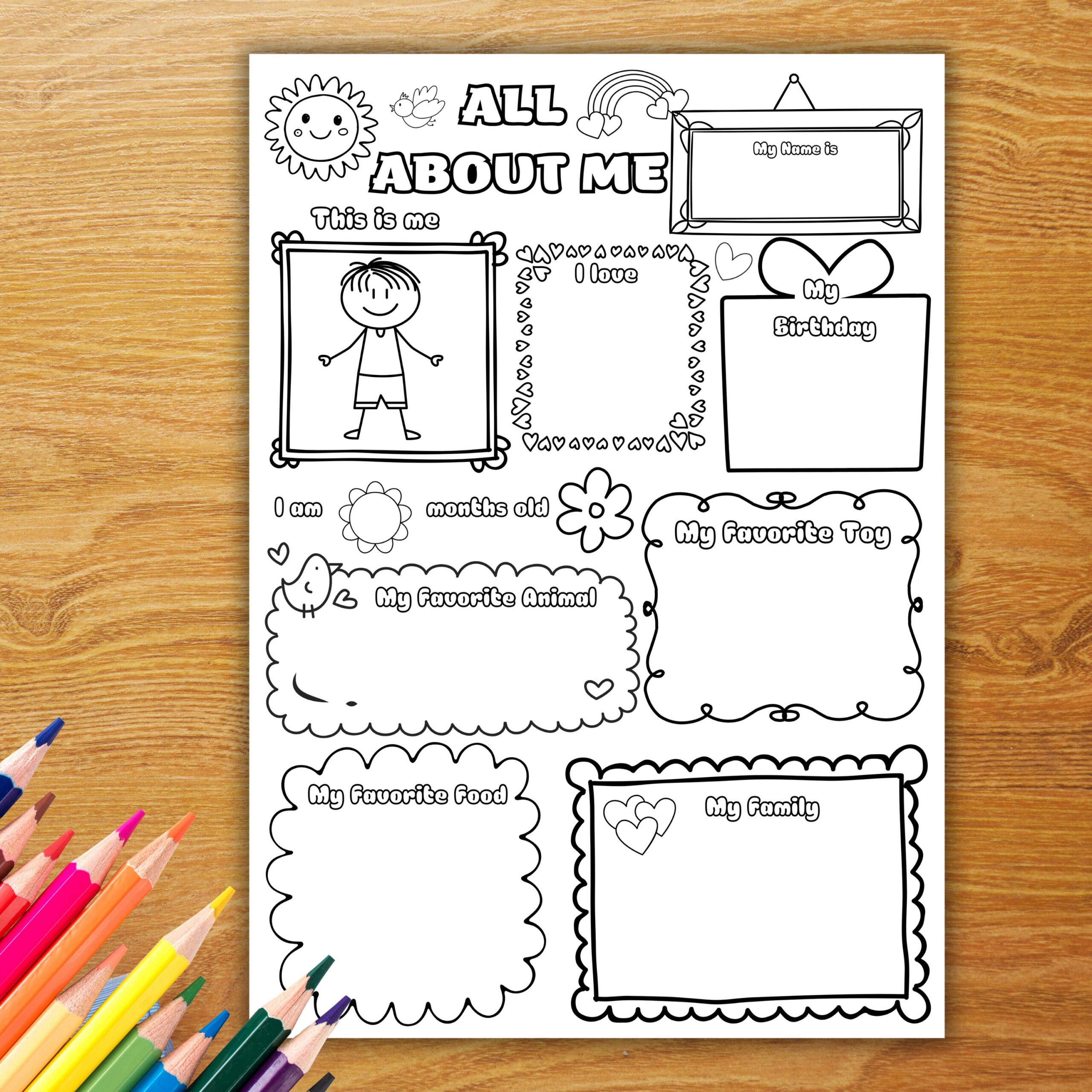 free printable all about me template free printable all about me template