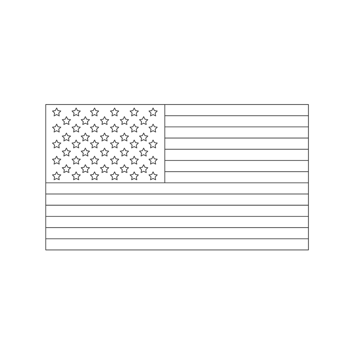 American Flag Outline Vector American Flag Outline Vector