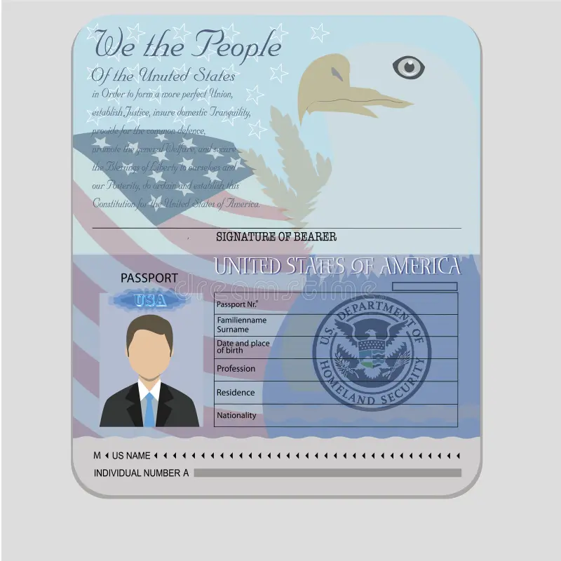 American Passport Template