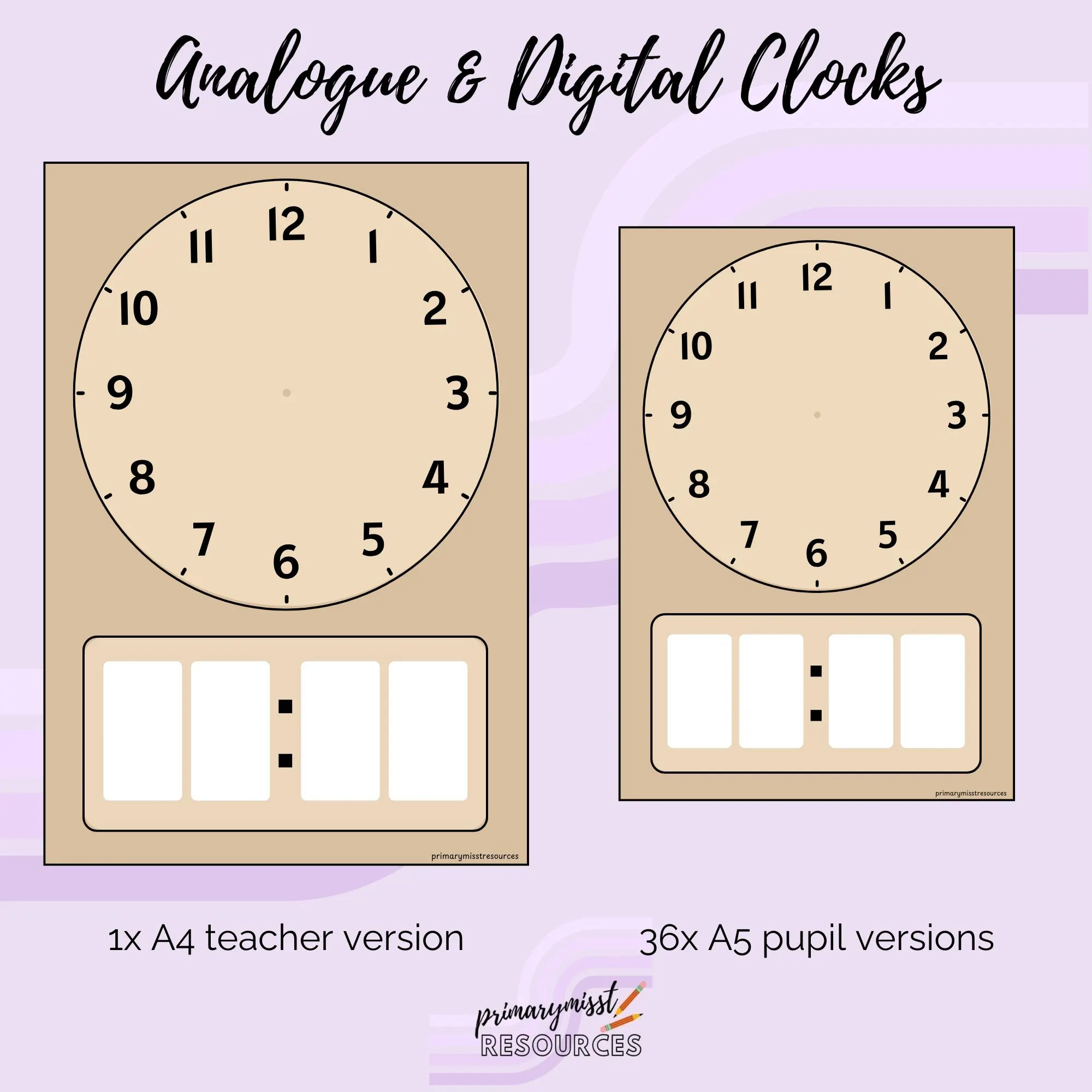 Analogue And Digital Clock Template Time Analogue And Digital Clock Template Time