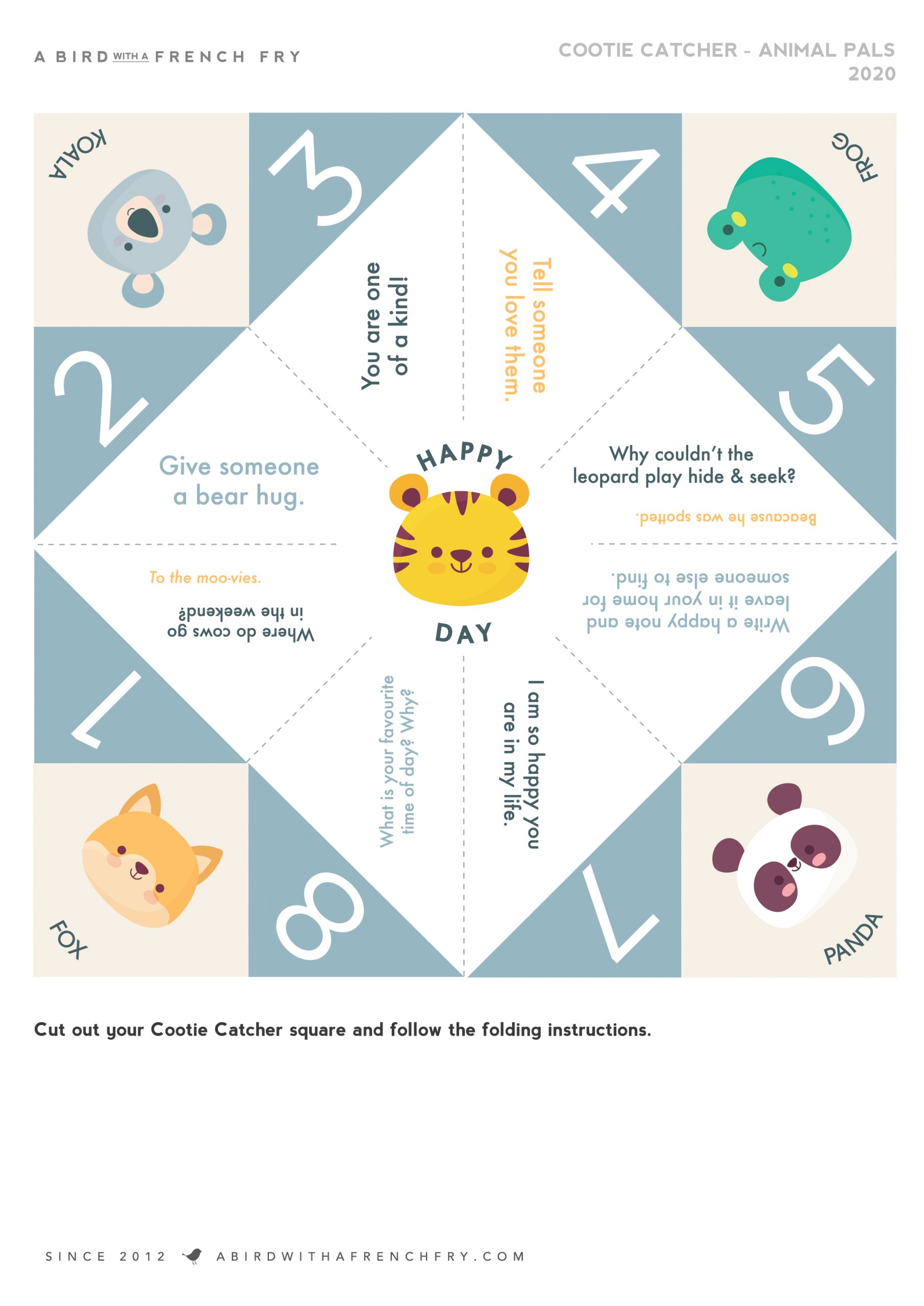 Animal Pals Cootie Catcher