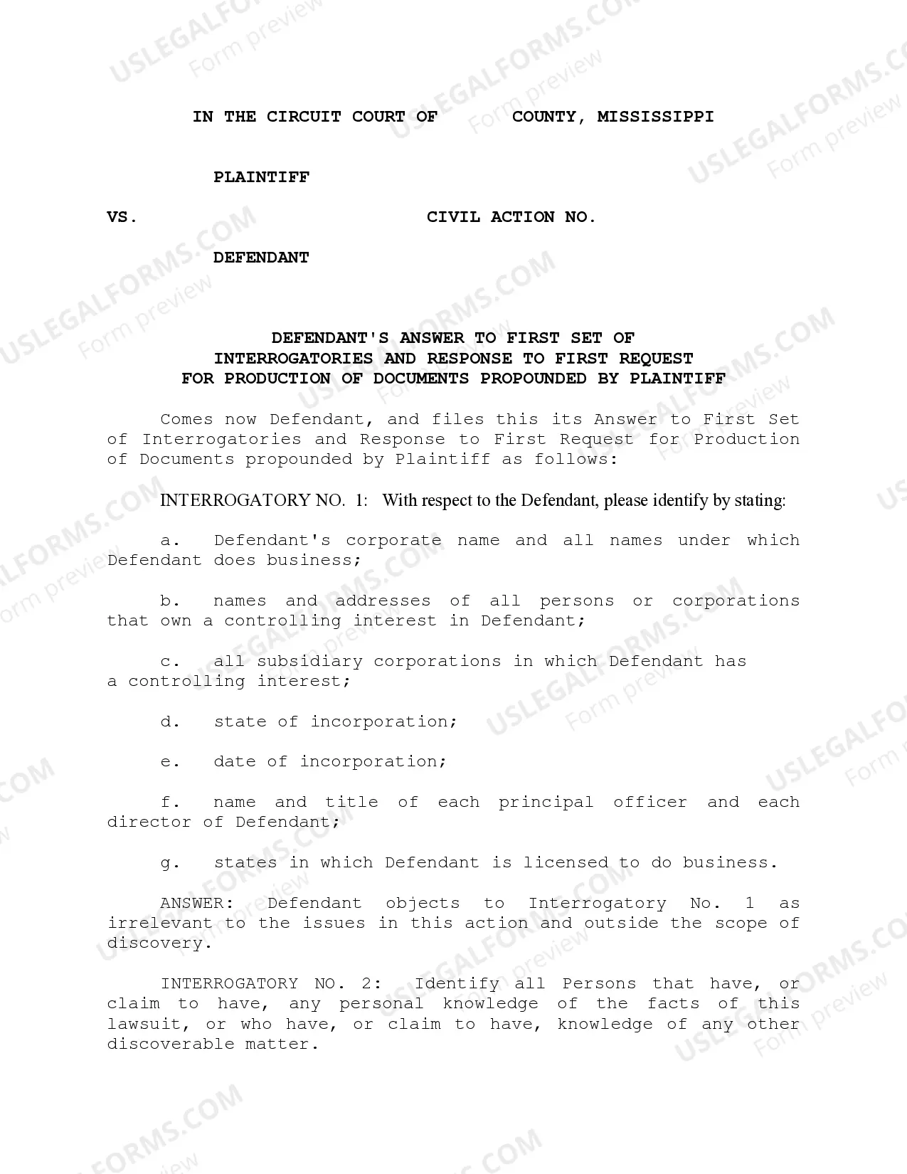 Answers To Interrogatories Sample With Questions Answers To Interrogatories Sample With Questions