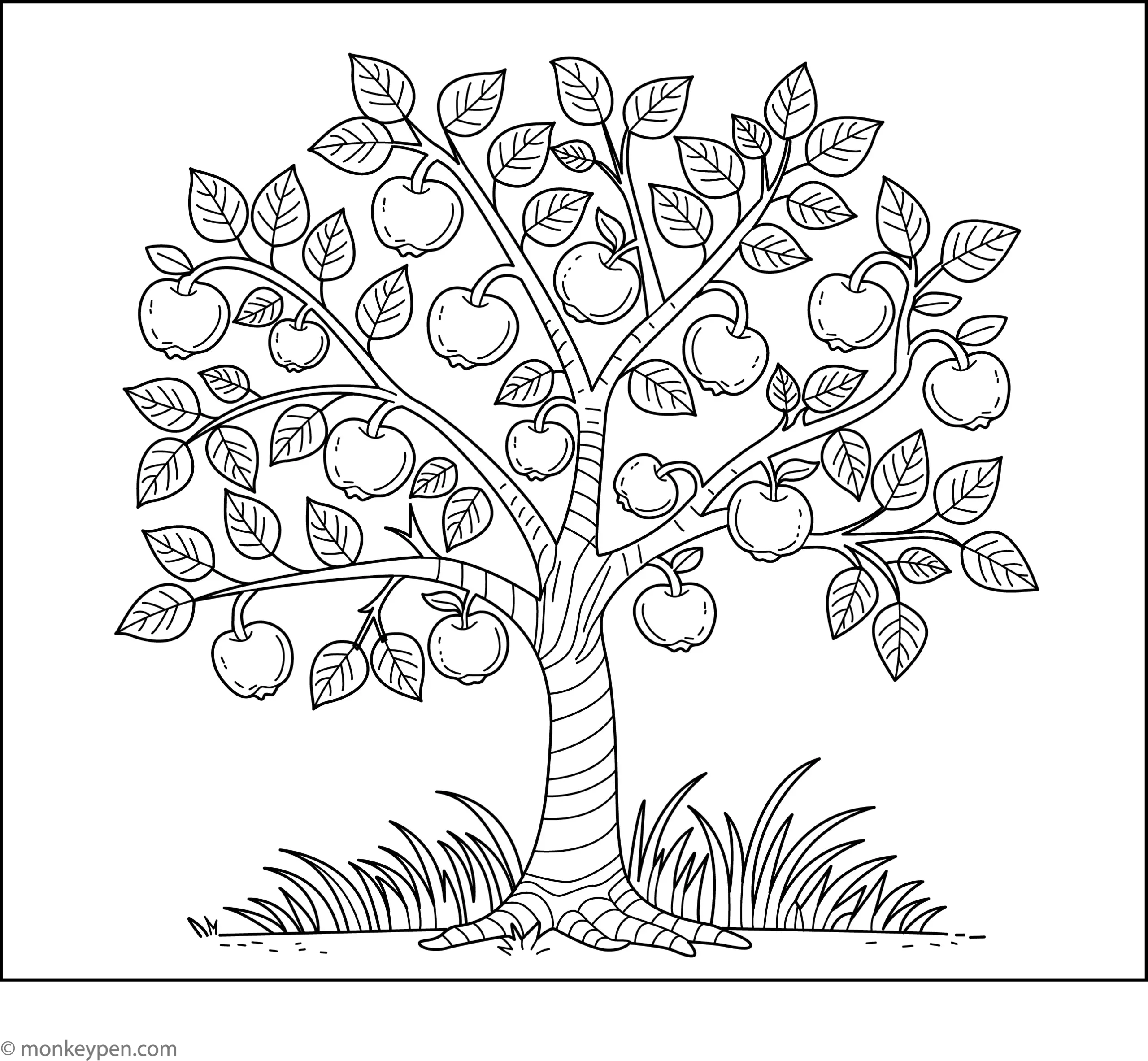 Apple Tree Coloring Page Apple Tree Coloring Page