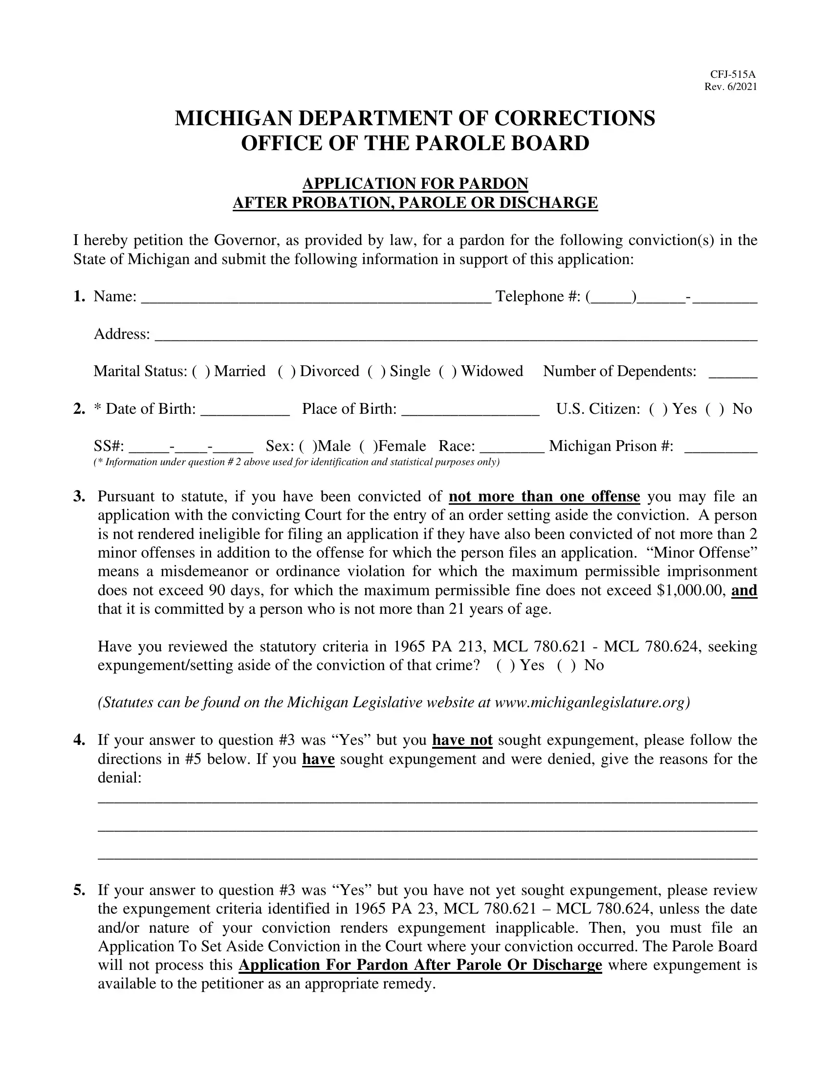 parole pardon letter sample template