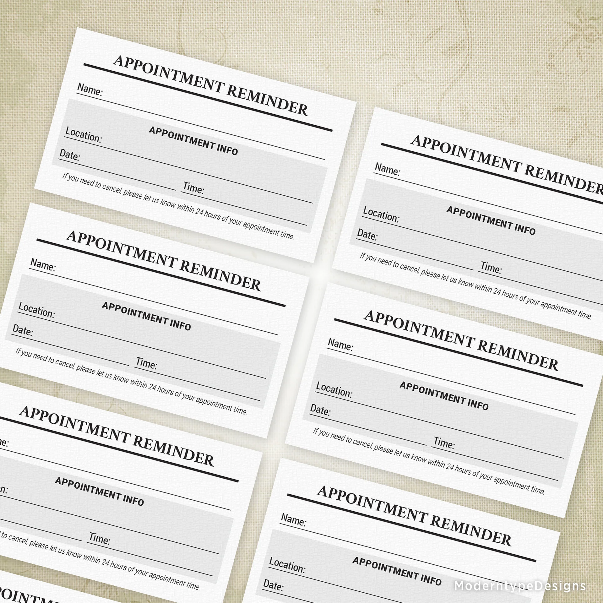 Appointment Card Printable Tyn003