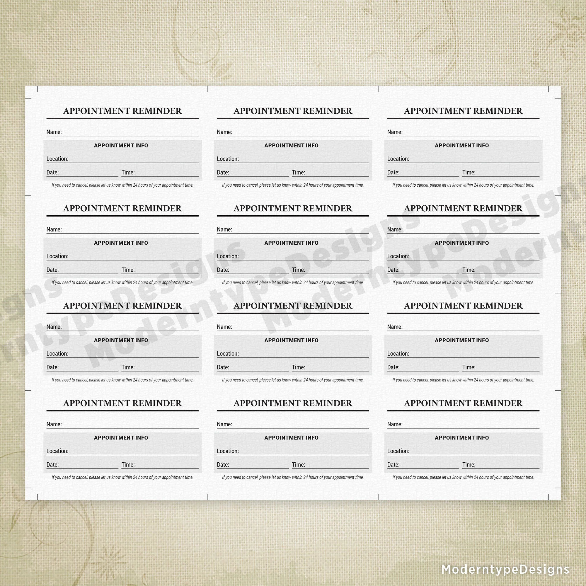 Appointment Card Printable Tyn003 Appointment Card Printable Tyn003