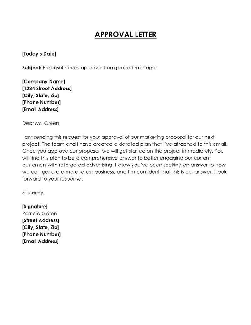 Approval Letter Templates Approval Letter Templates