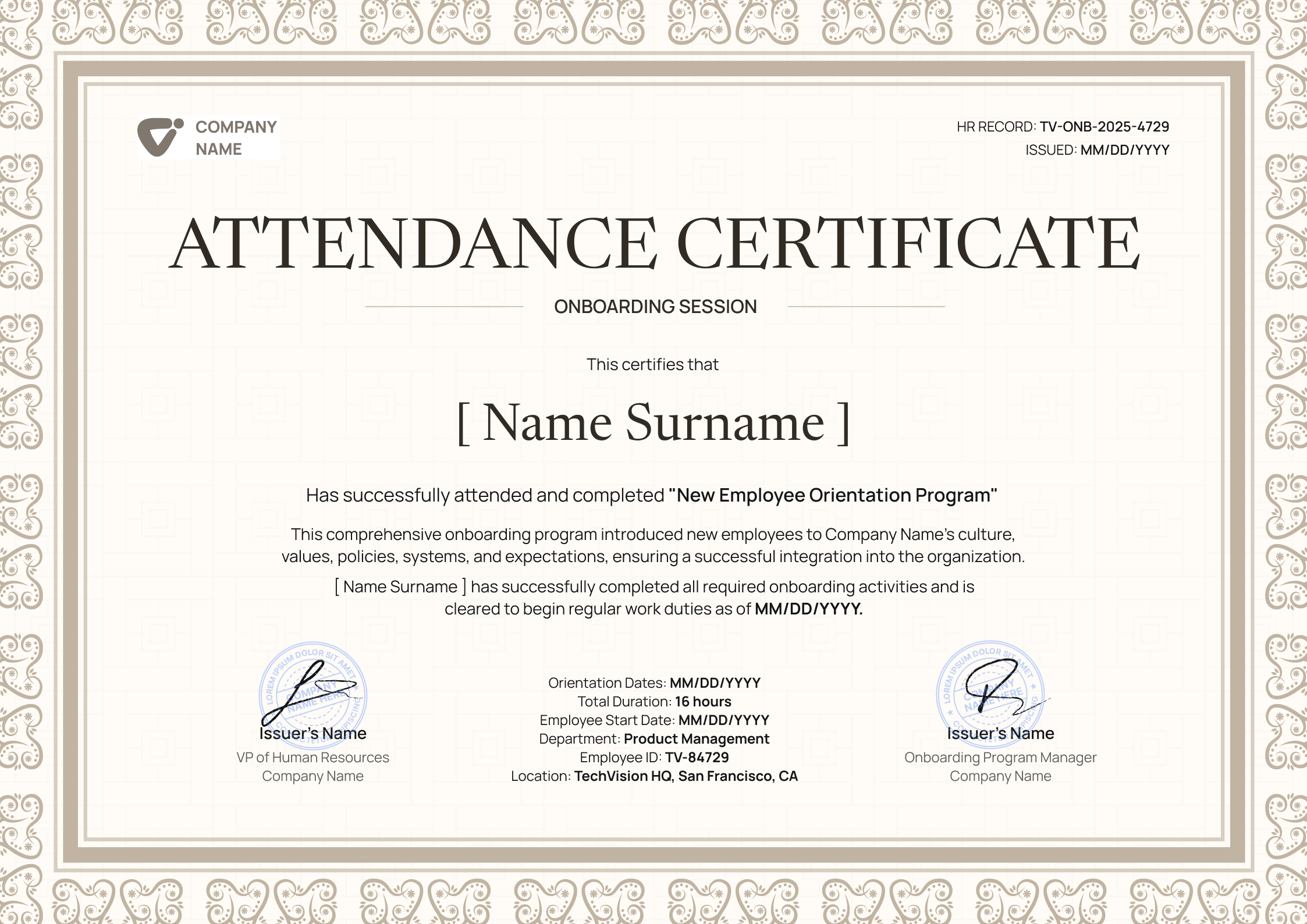 Attendance Attendance