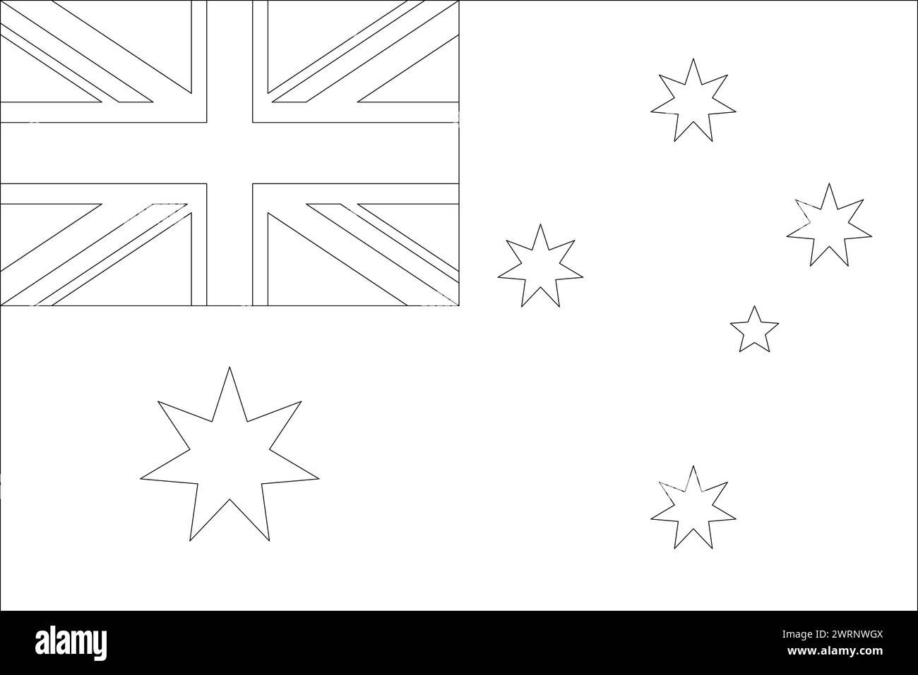 Australia Flag Thin Black Vector Outline Wireframe Isolated On White Background Ready For Colouring Image599770666 Australia Flag Thin Black Vector Outline Wireframe Isolated On White Background Ready For Colouring Image599770666