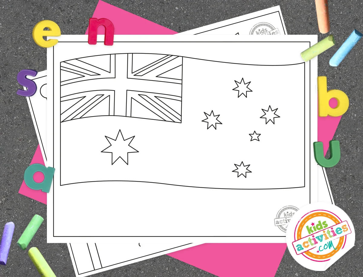 Australian Flag Coloring Page