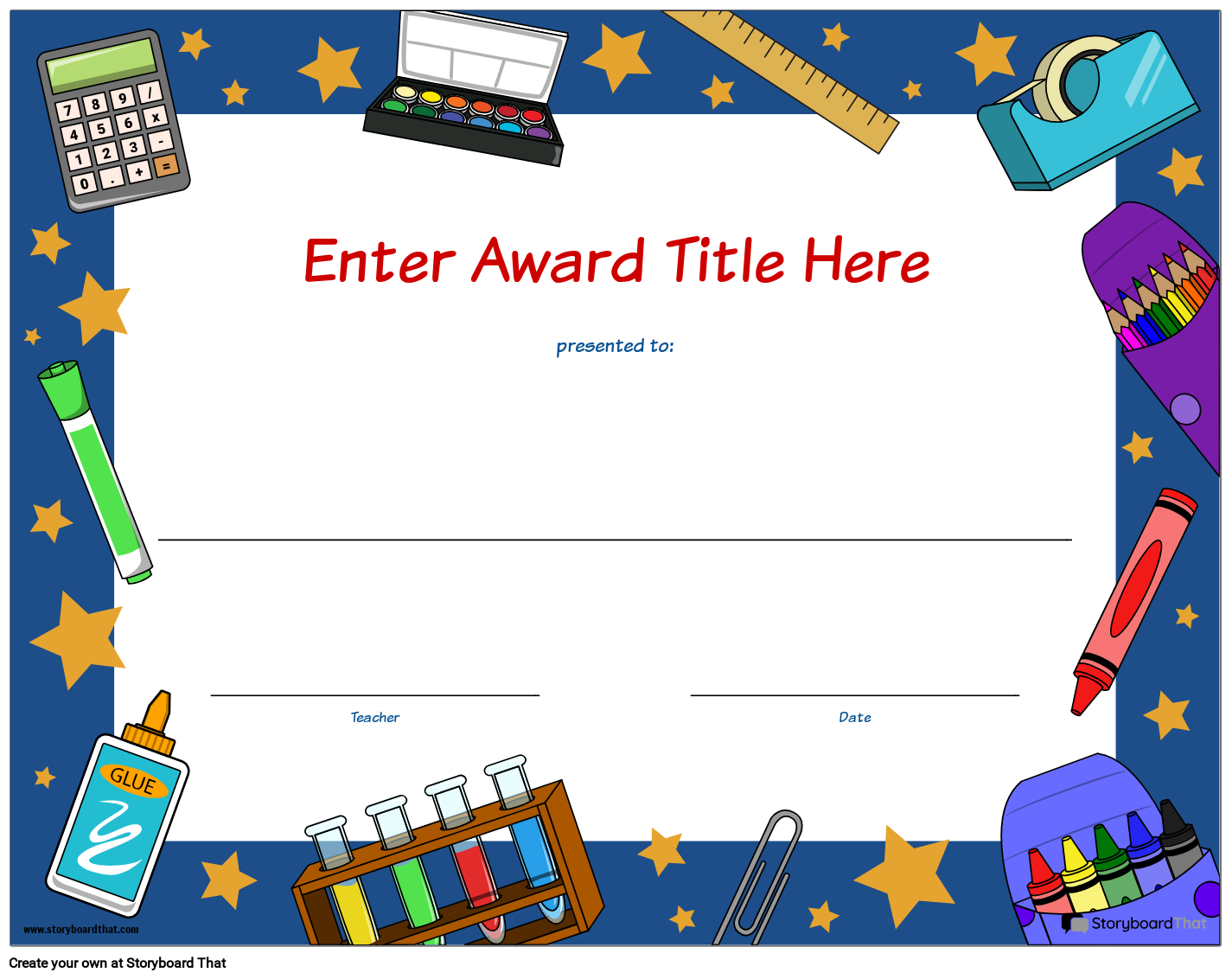 Award Worksheets