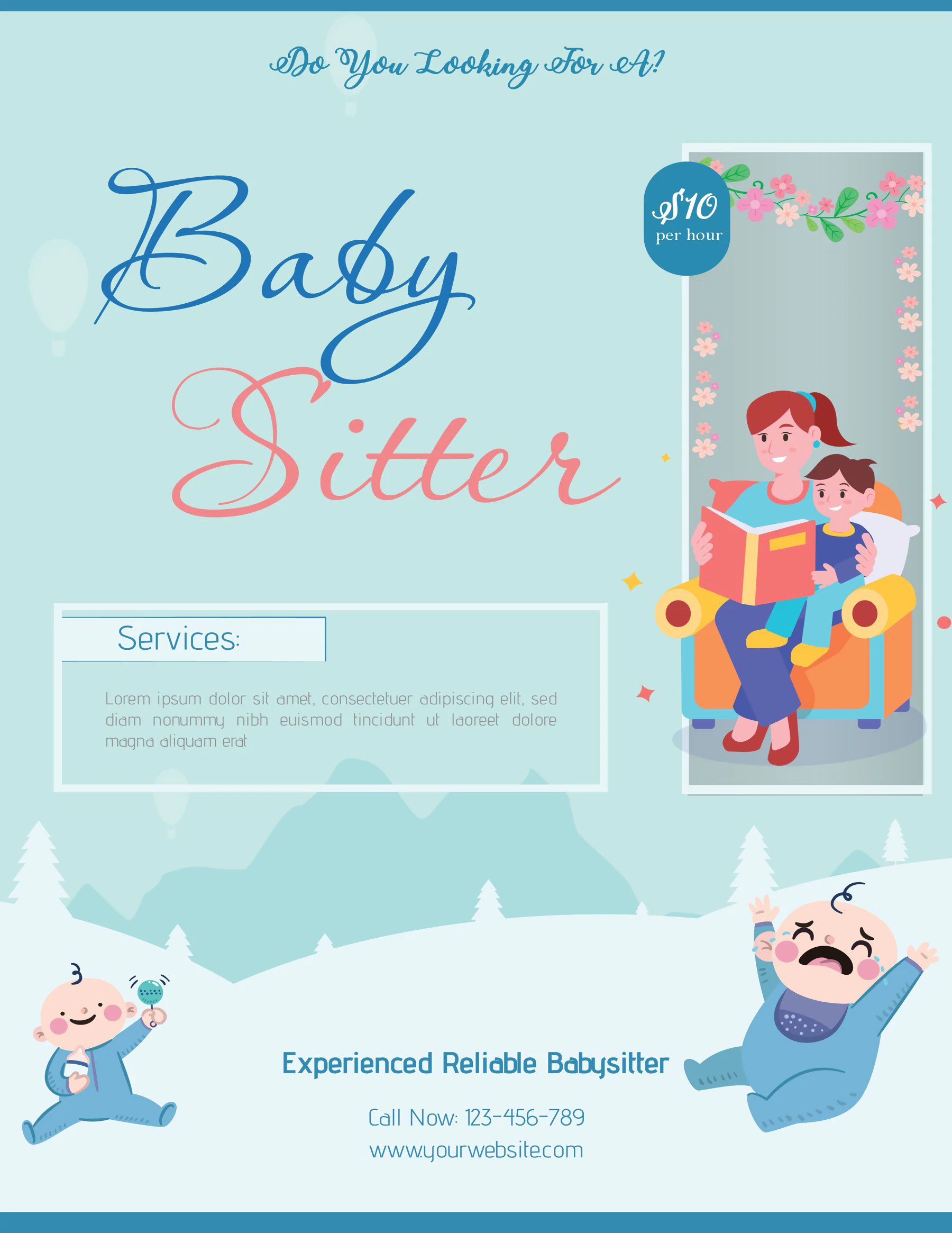 free printable babysitting flyer template free printable babysitting flyer template