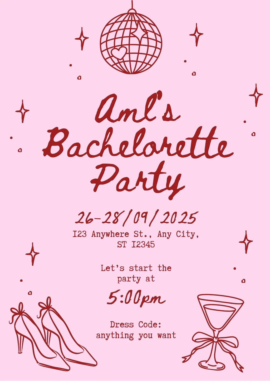 free printable bachelorette party invitations template