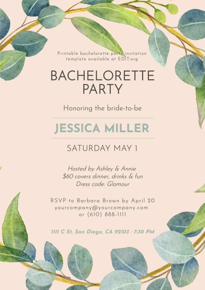 Bachelorette Invitation Templates