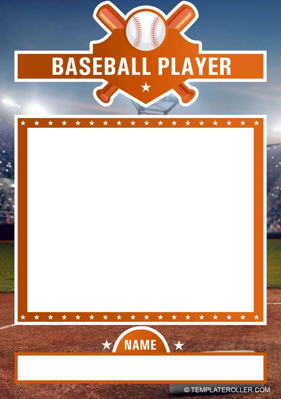 Baseball Card Template Orange Baseball Card Template Orange