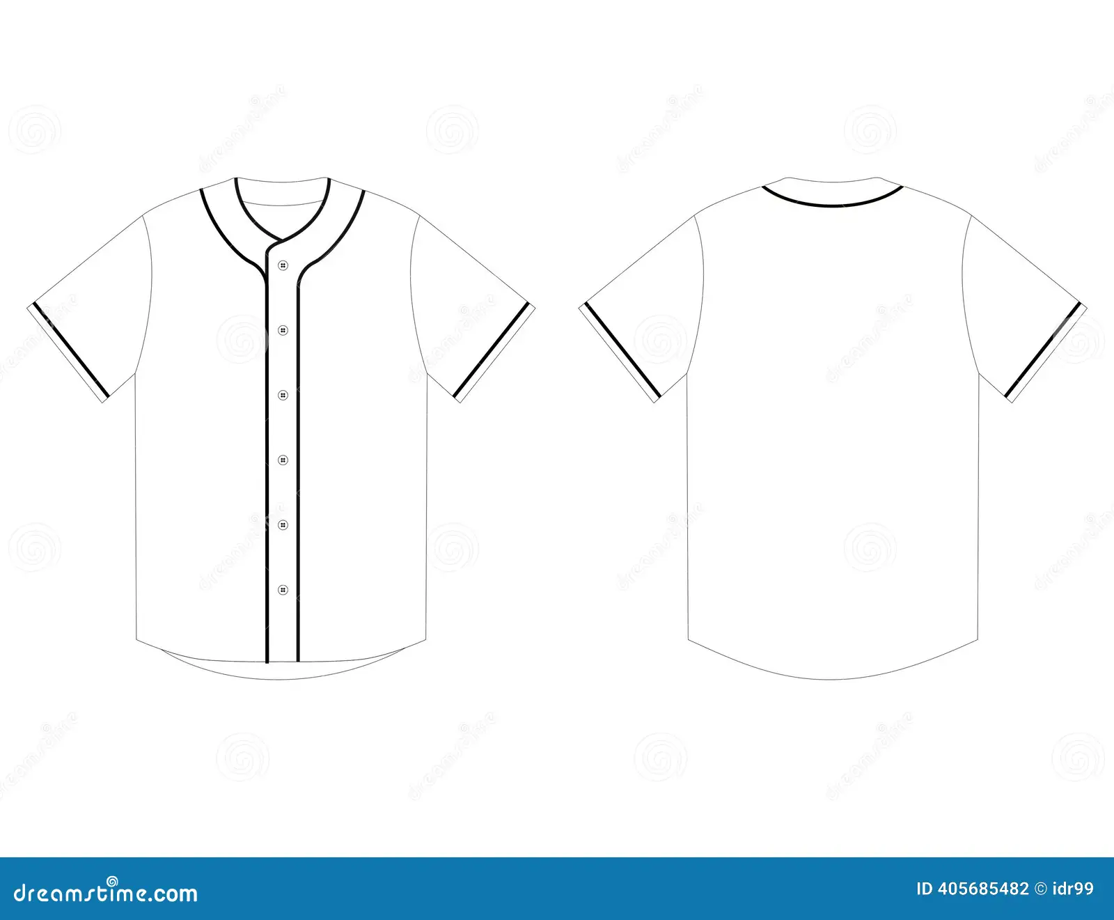 Baseball Jersey Template White Raglan Style Vector Baseball Jersey Template White Raglan Style Image405685482