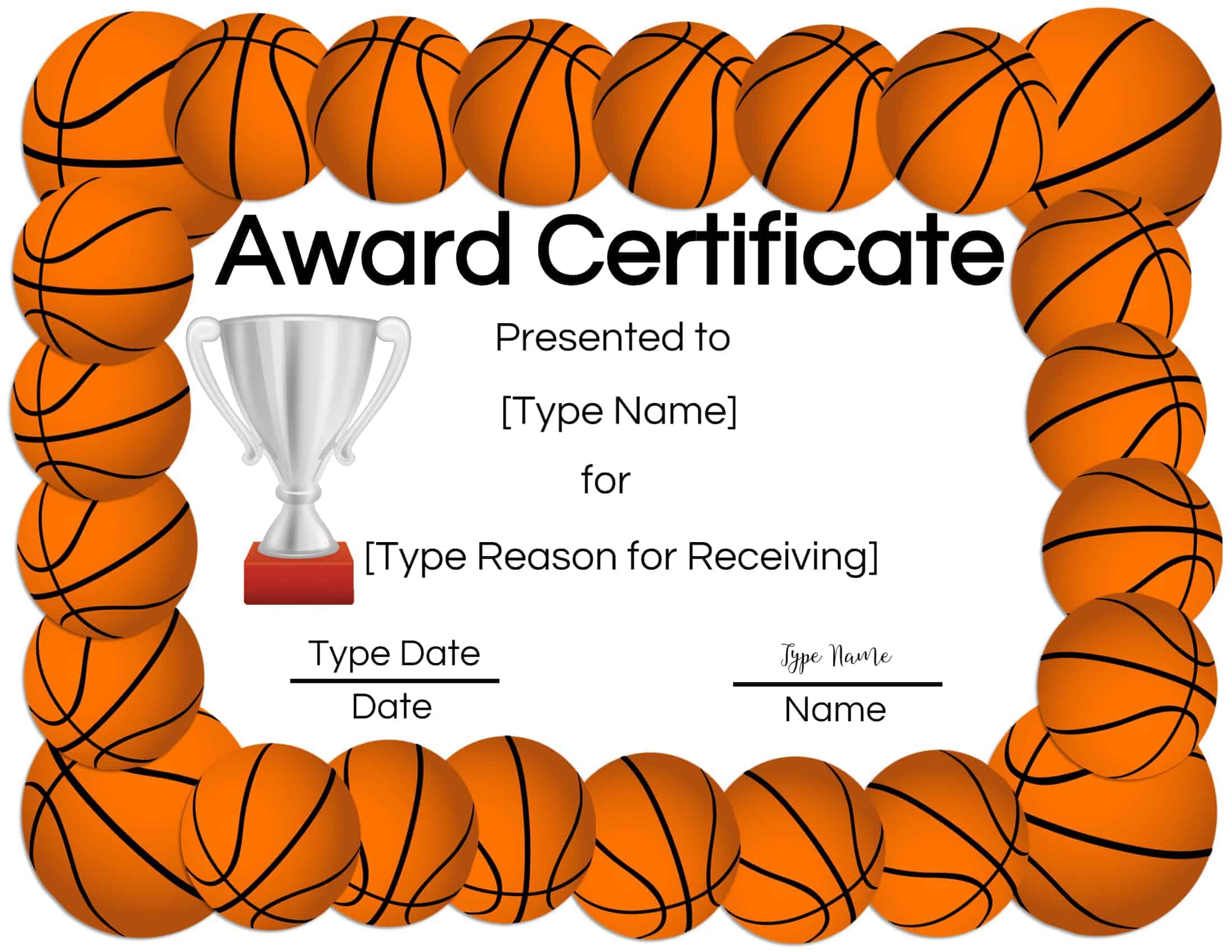 Basketball Certificates