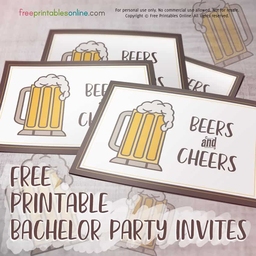 Beers And Cheers Printable Bachelor Party Invite