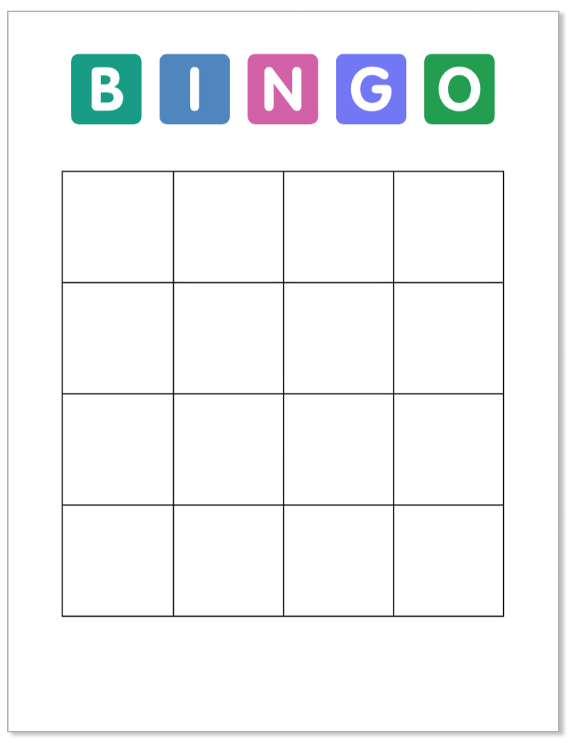 free printable blank bingo cards template