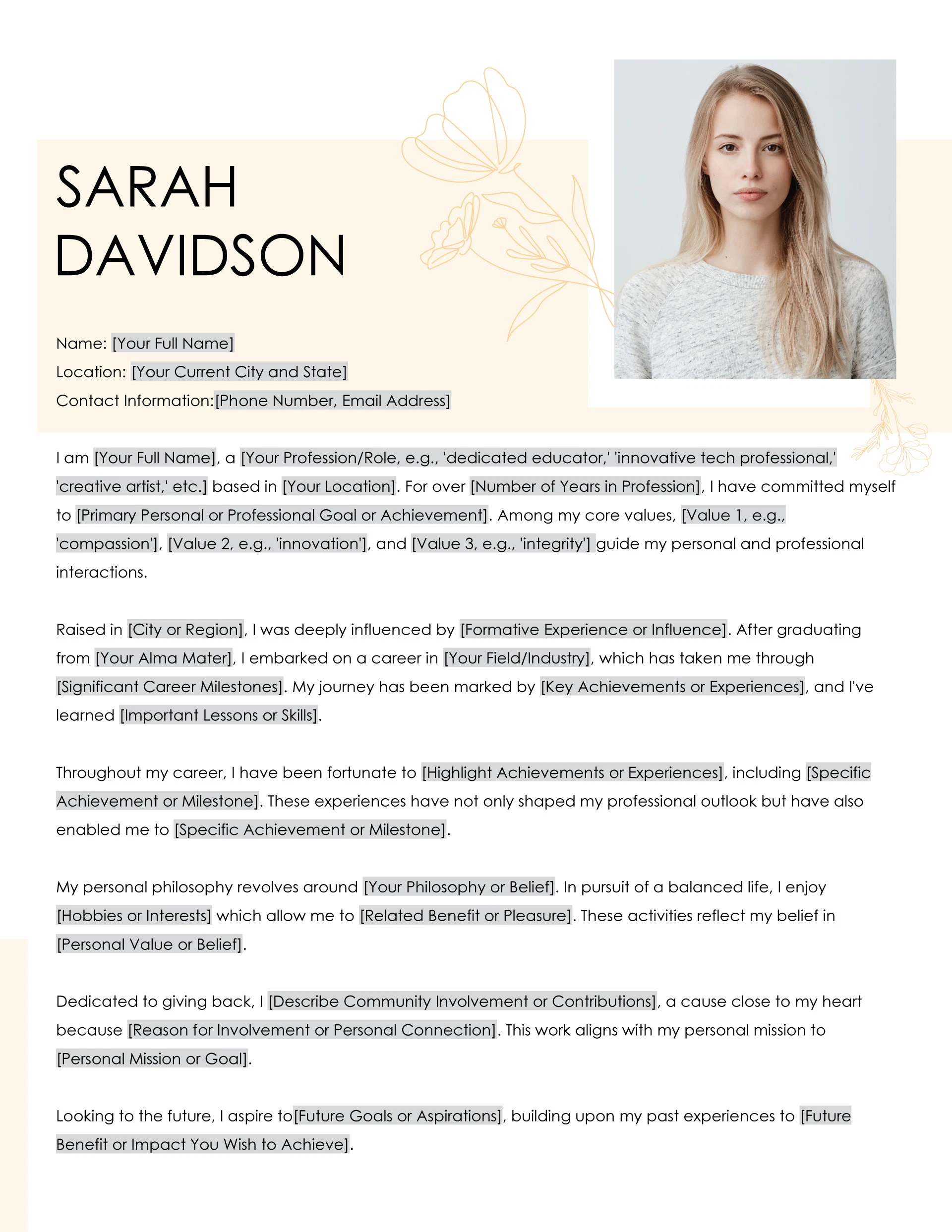 Biography Templates