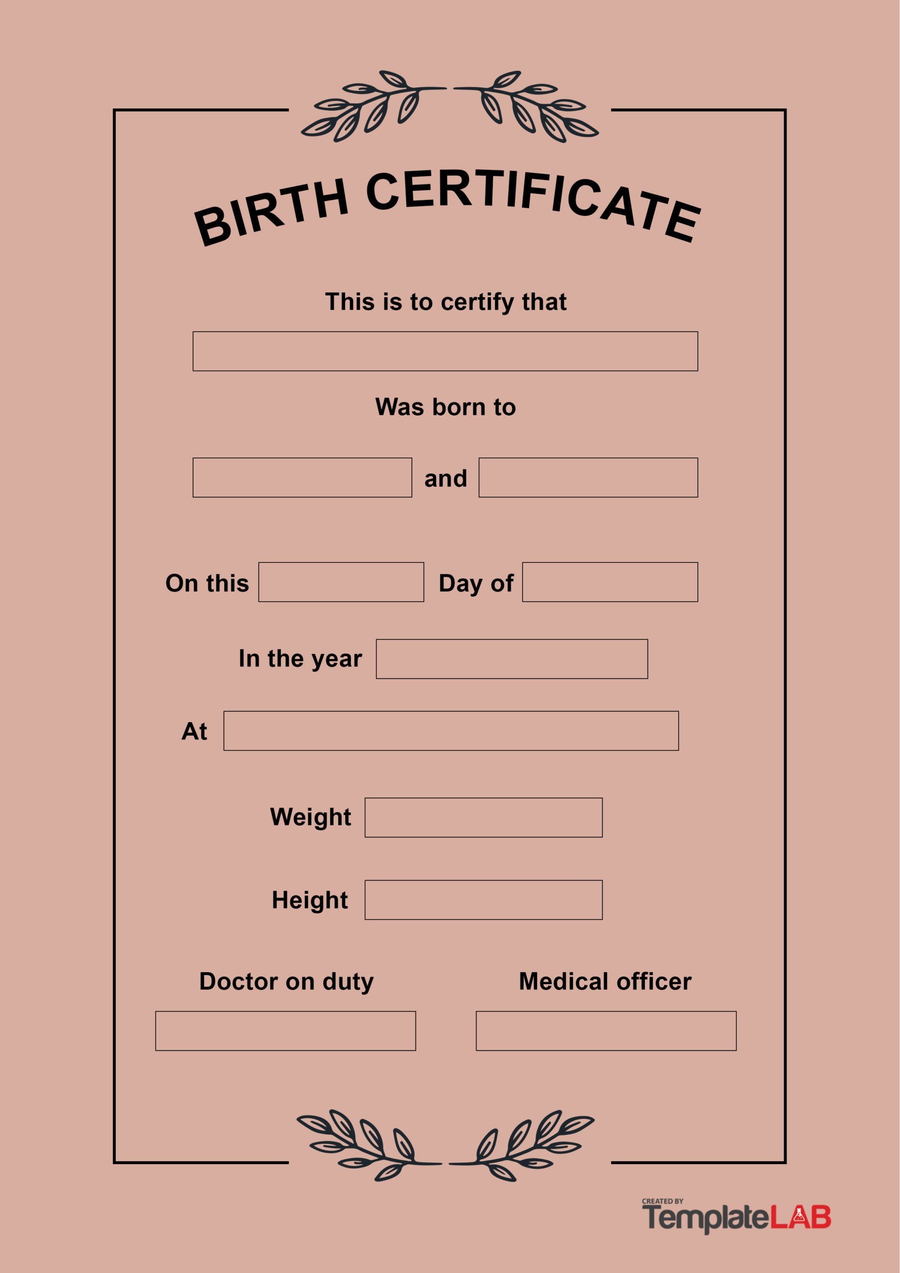 free printable birth certificate template free printable birth certificate template