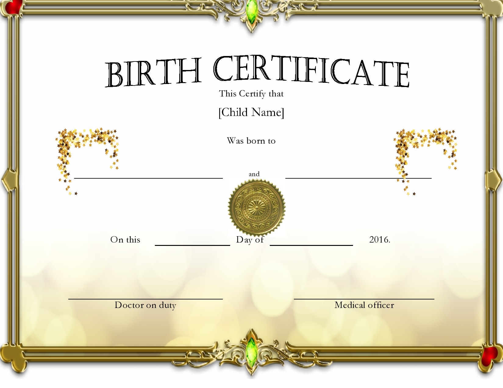Birth Certificate Birth Certificate
