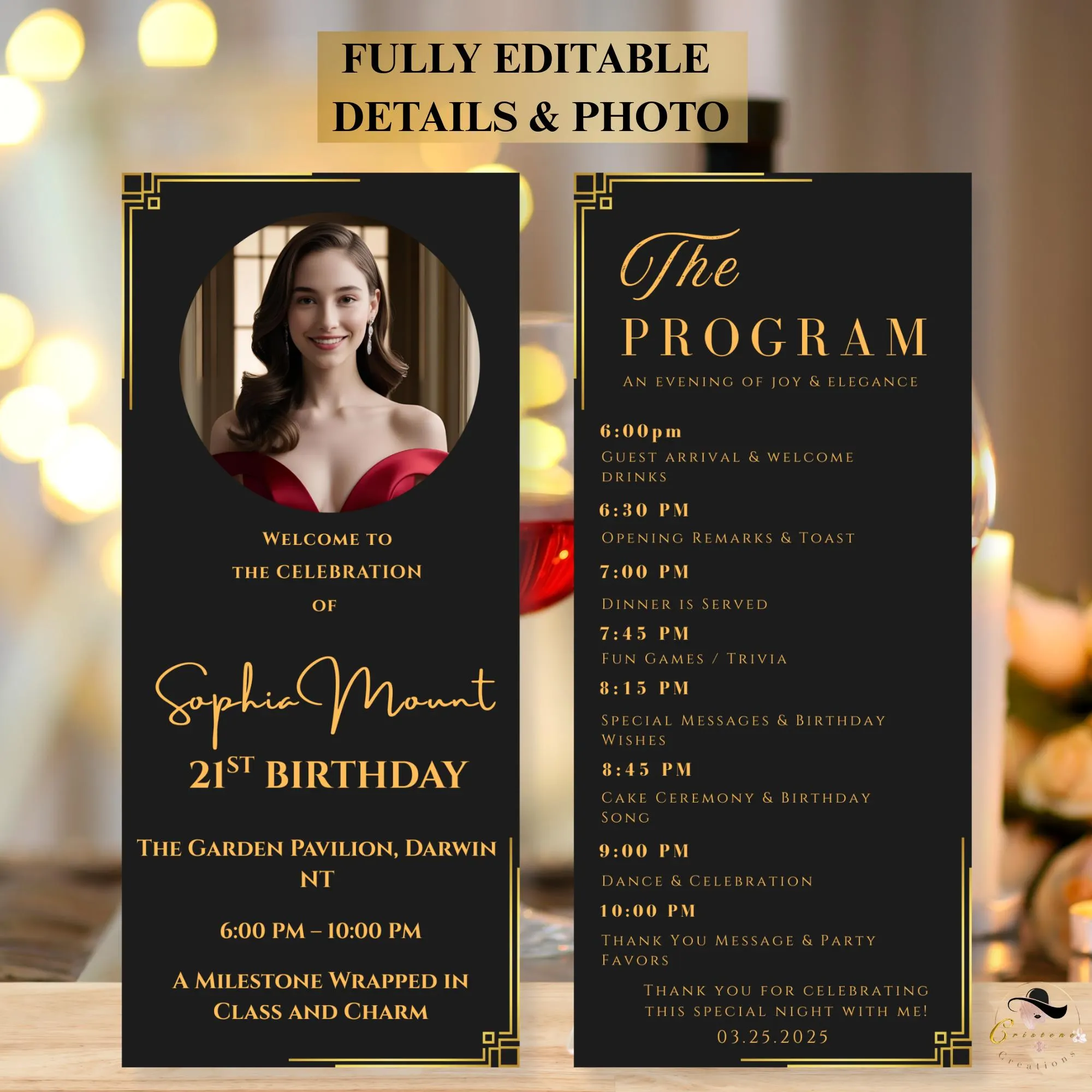 Birthday Party Program Template Black