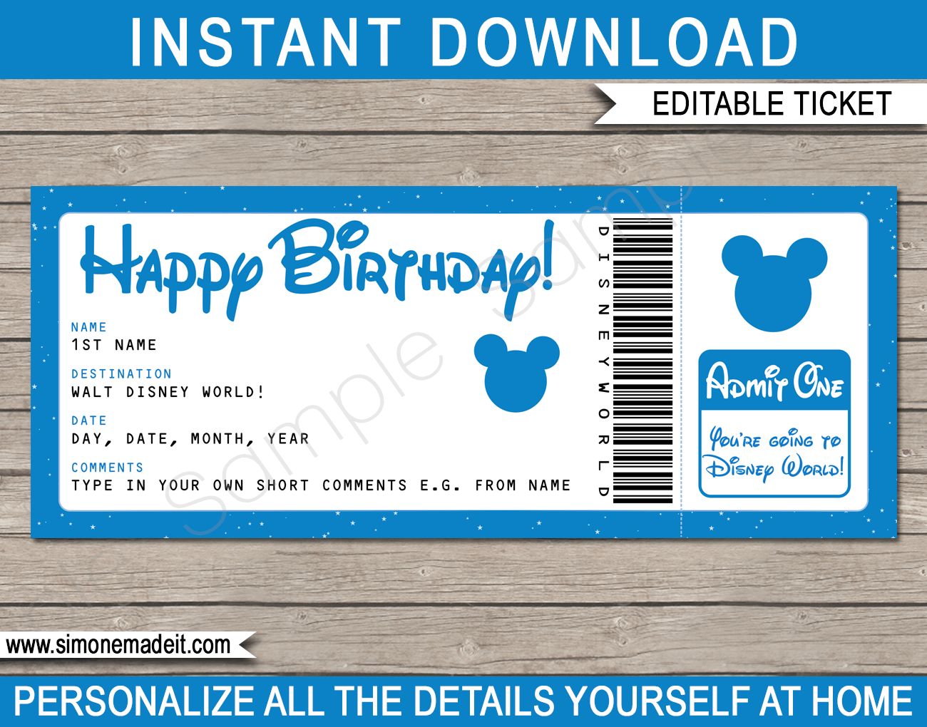 free printable disney world ticket template free printable disney world ticket template